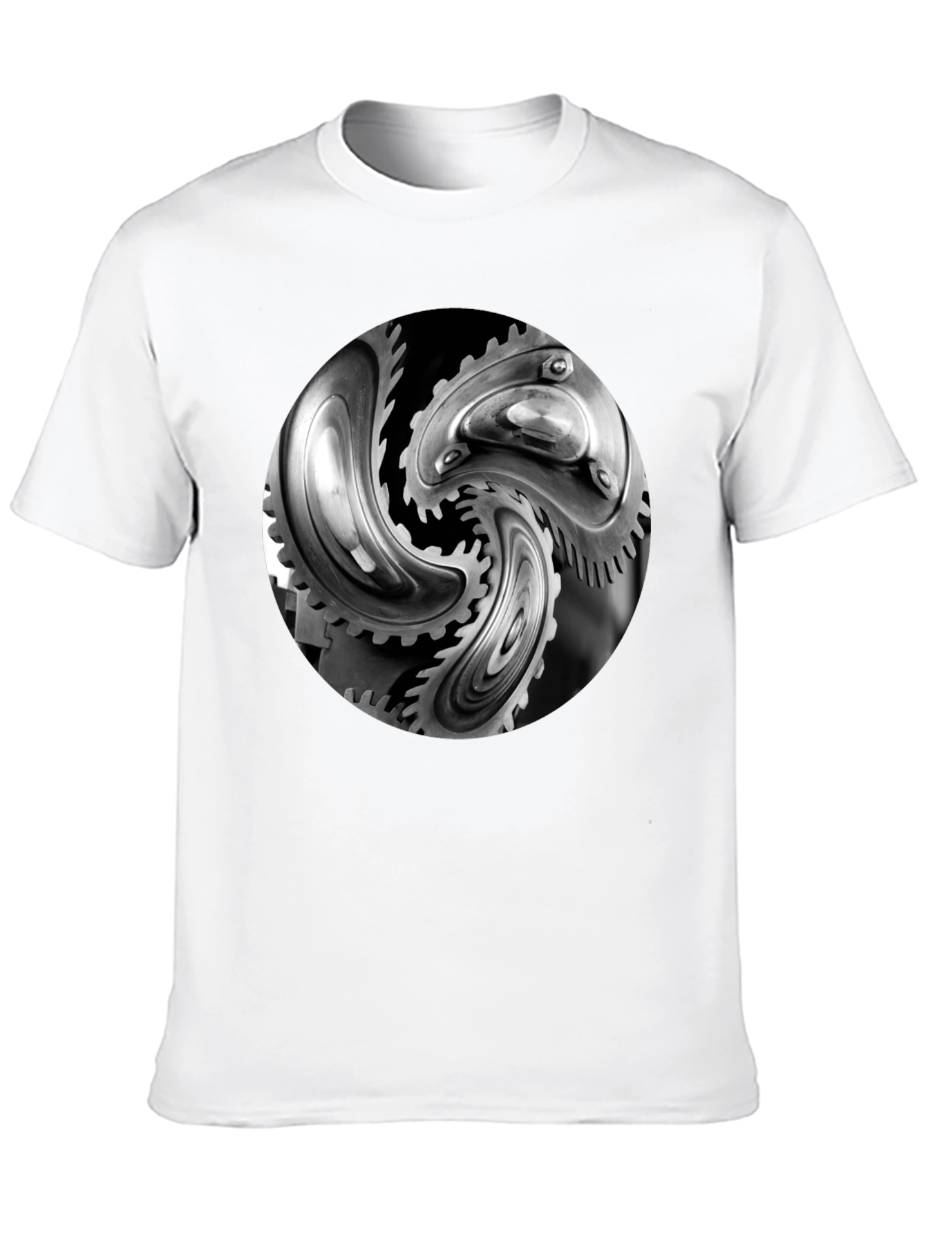 Mechanical Gears Graphic T-Shirt - Modern Black Tee