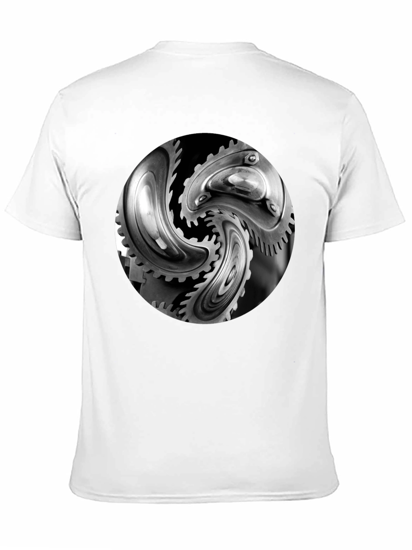 Mechanical Gears Graphic T-Shirt - Modern Black Tee