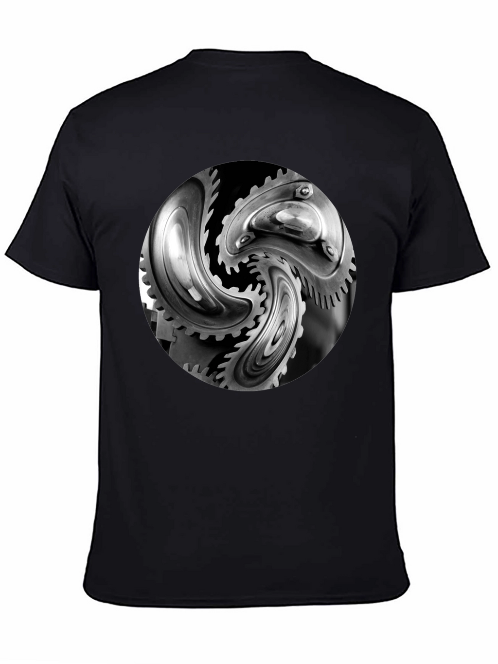 Mechanical Gears Graphic T-Shirt - Modern Black Tee