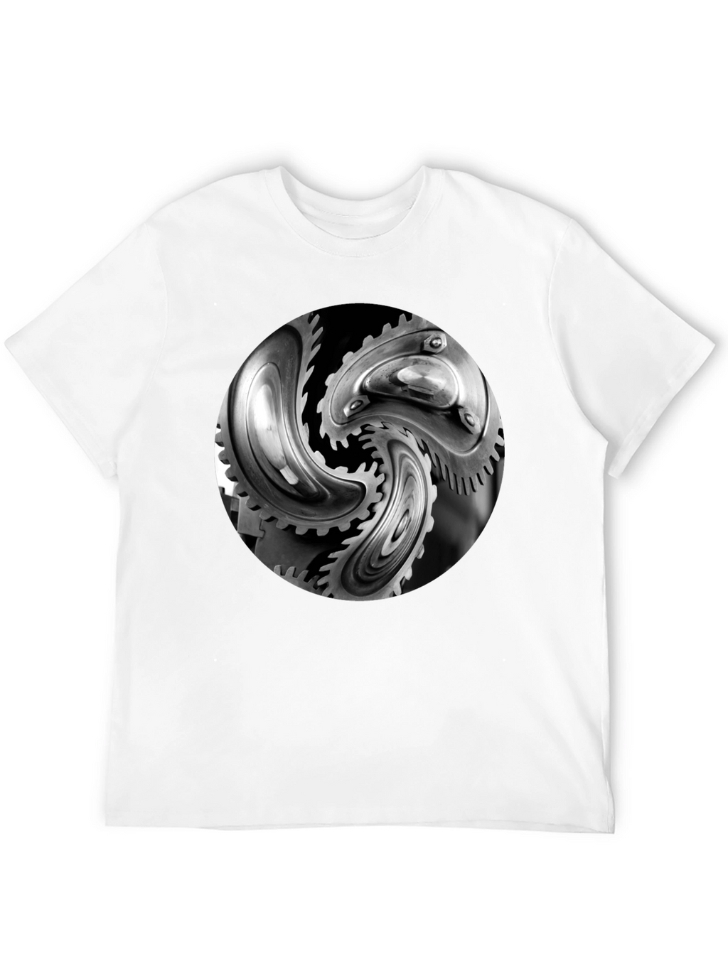 Mechanical Gears Graphic T-Shirt - Modern Black Tee