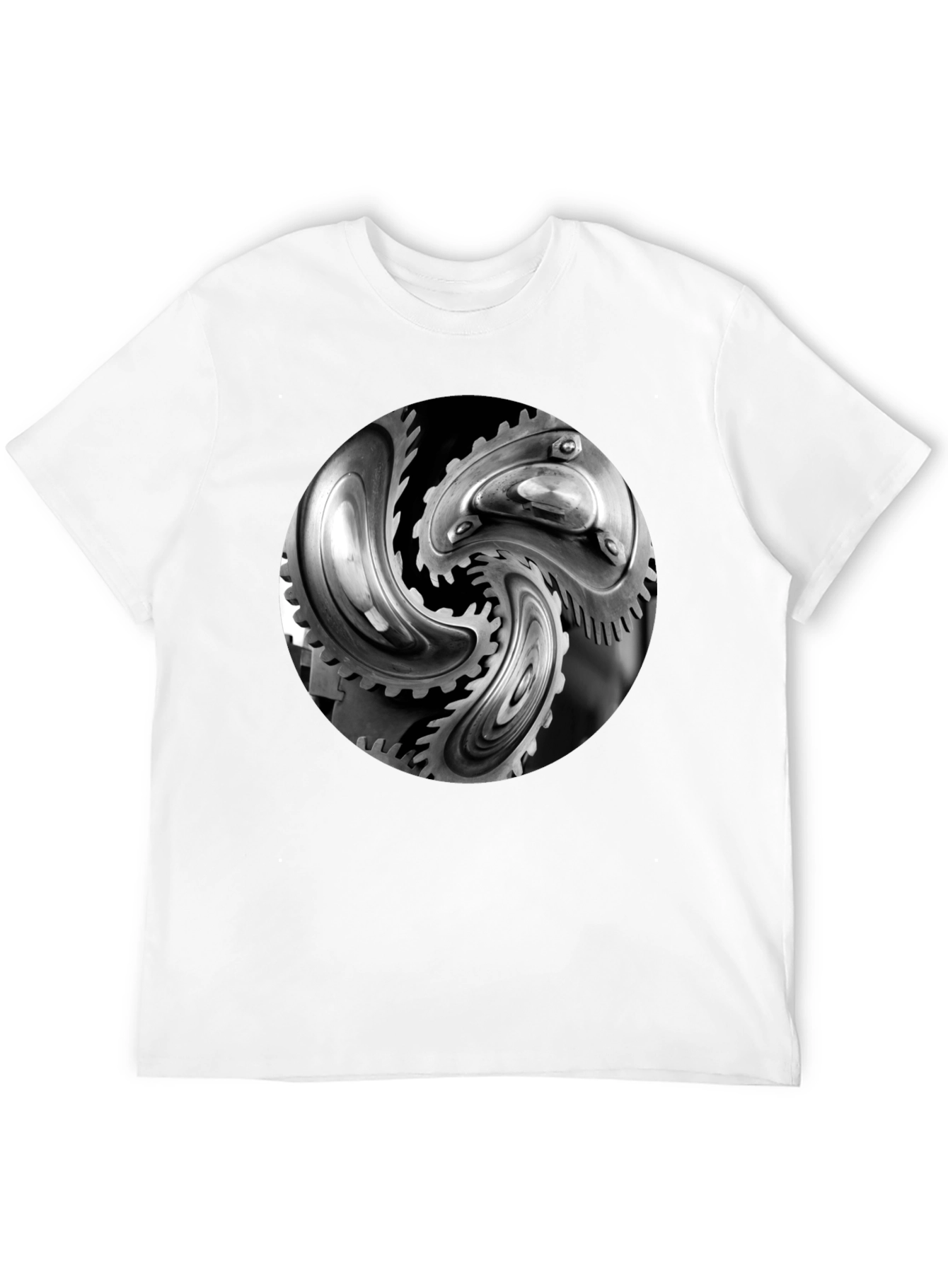 Mechanical Gears Graphic T-Shirt - Modern Black Tee