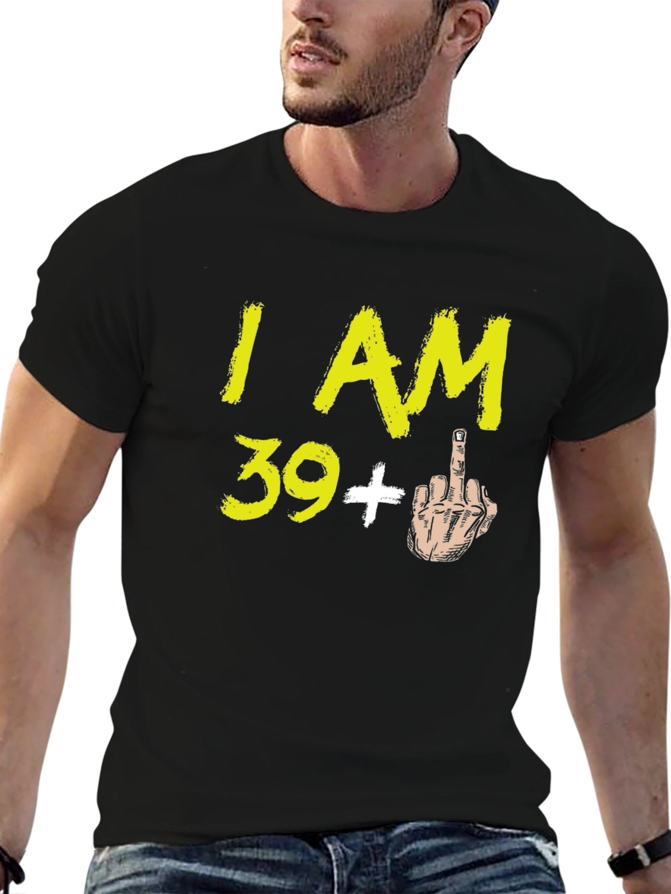Funny 39+ Middle Finger Graphic T-Shirt