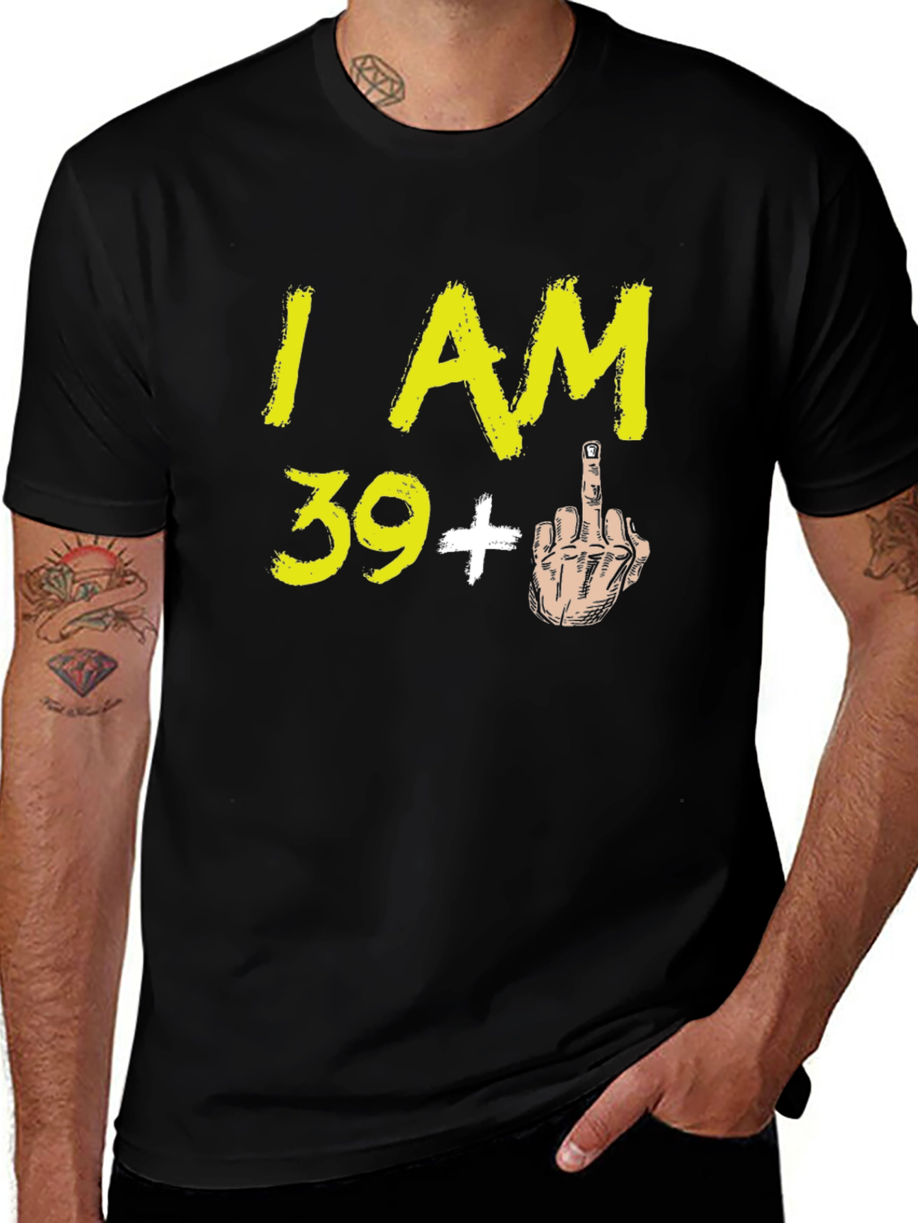Funny 39+ Middle Finger Graphic T-Shirt