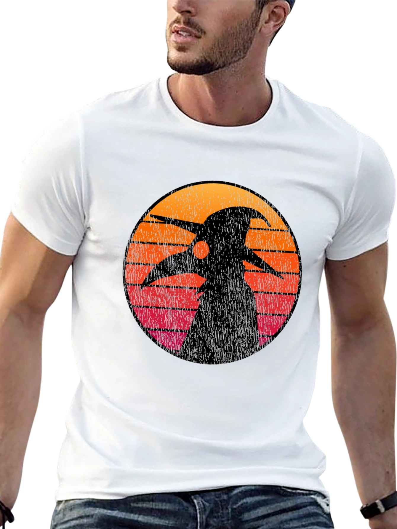 Plague Doctor Sunset Graphic Tee