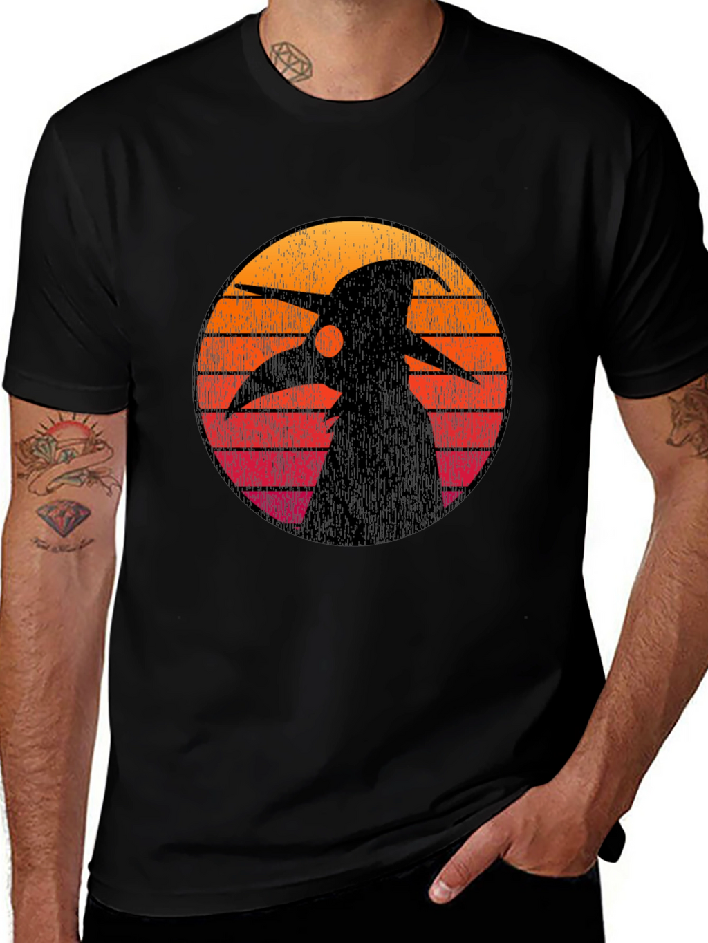 Plague Doctor Sunset Graphic Tee