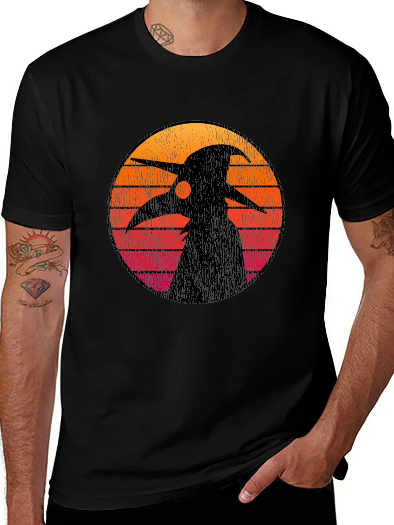 Plague Doctor Sunset Graphic Tee