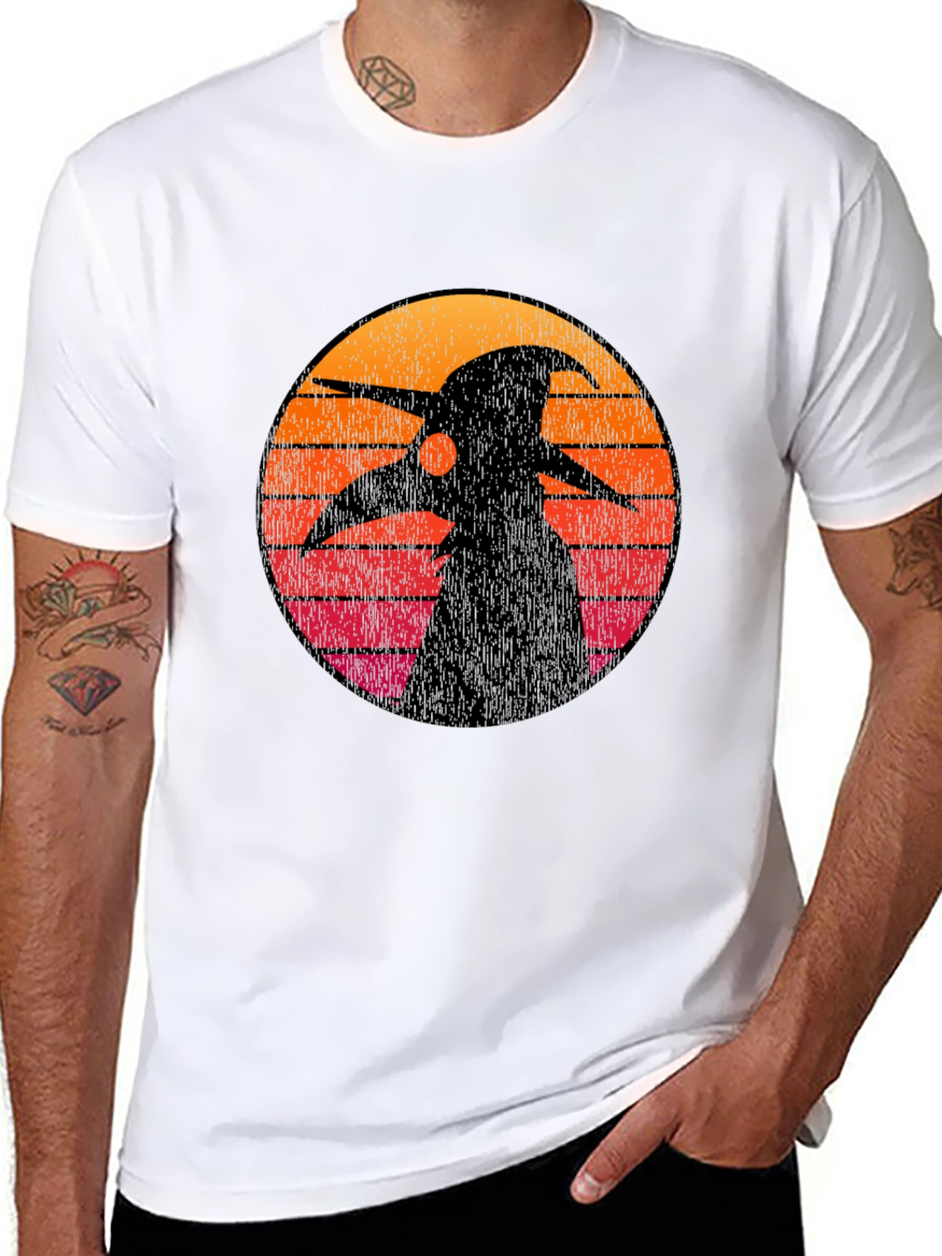 Plague Doctor Sunset Graphic Tee