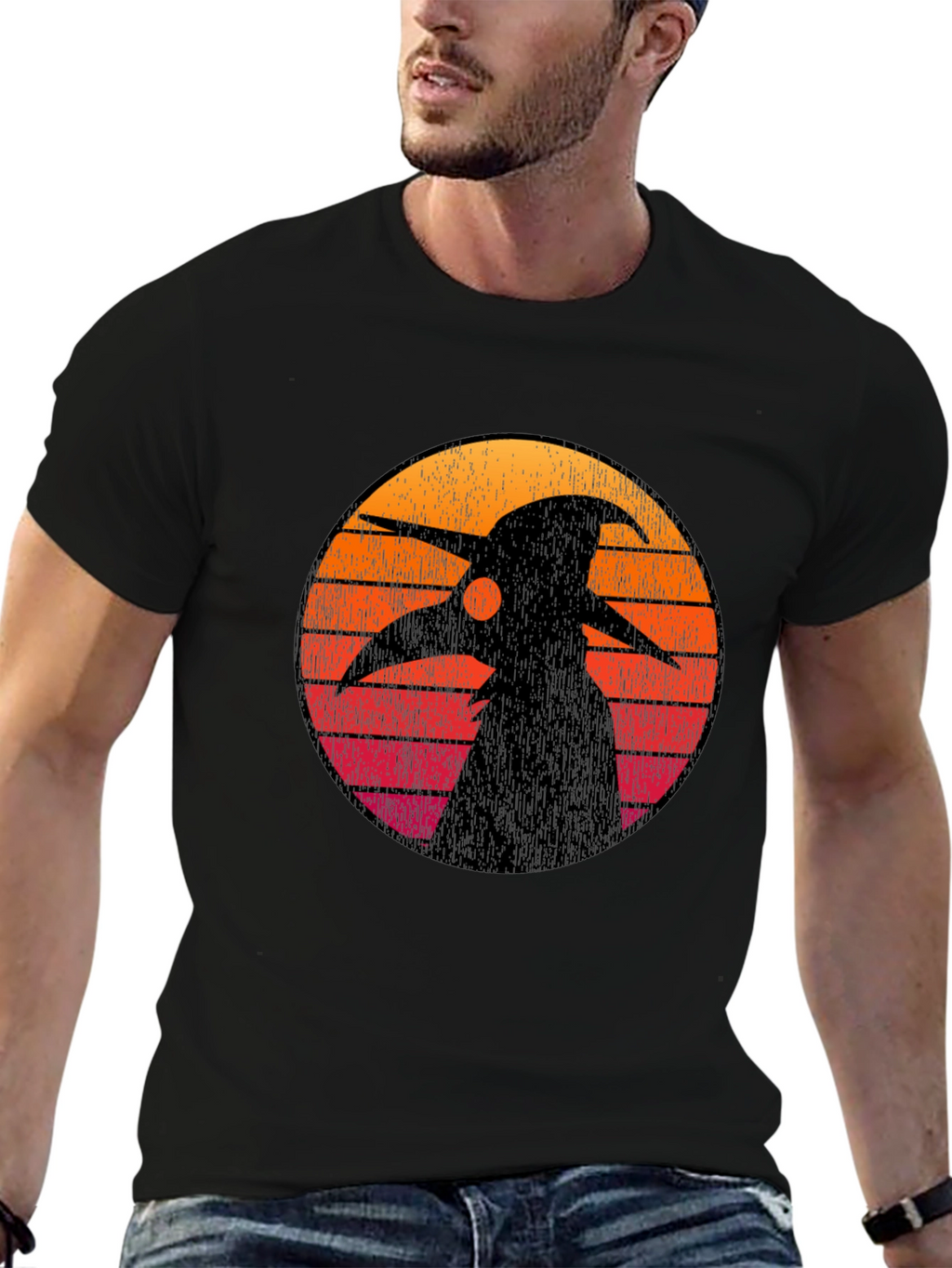 Plague Doctor Sunset Graphic Tee