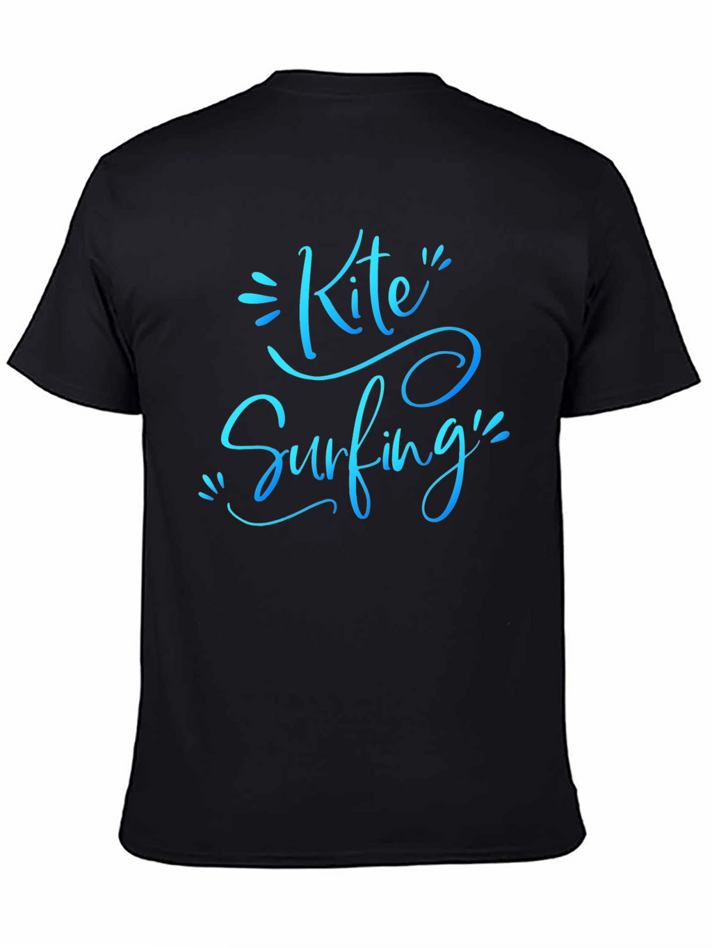 Kite Surfing Black Graphic Tee Shirt for Men