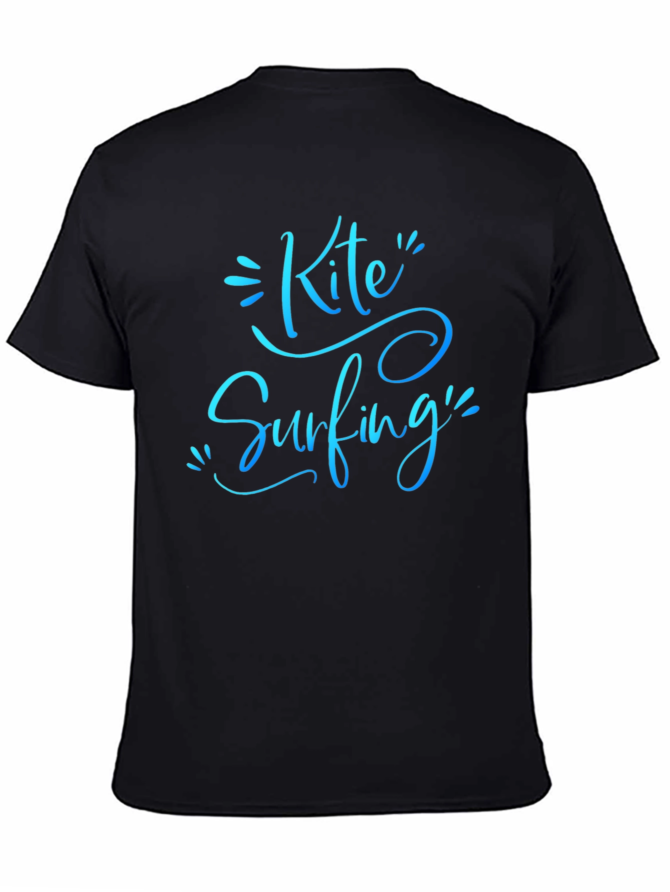 Kite Surfing Black Graphic Tee Shirt for Men