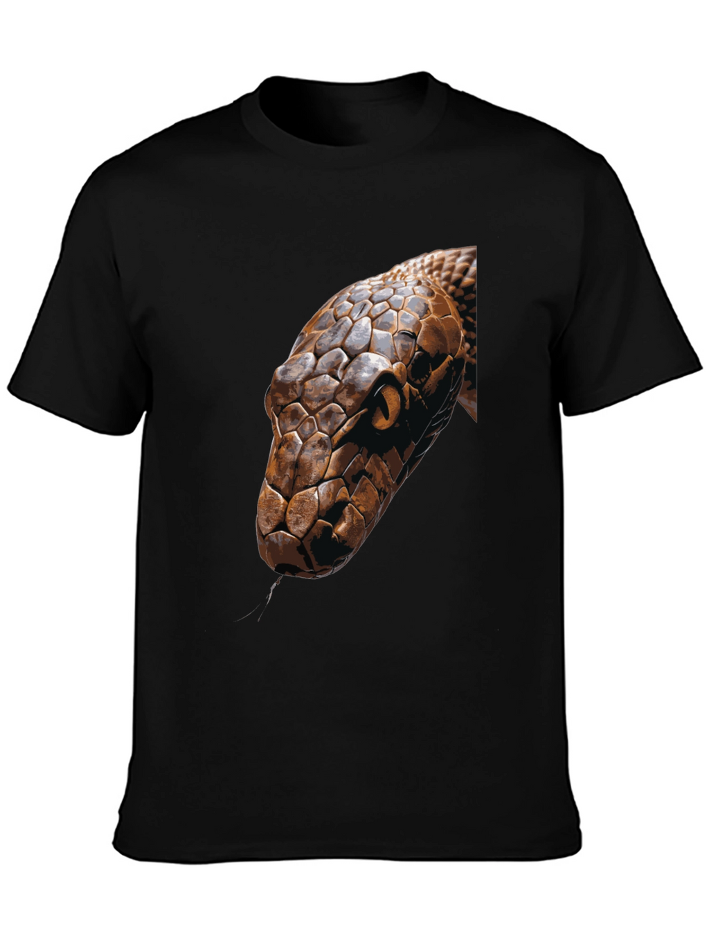 Mens Snake Graphic Print Crew Neck T-Shirt