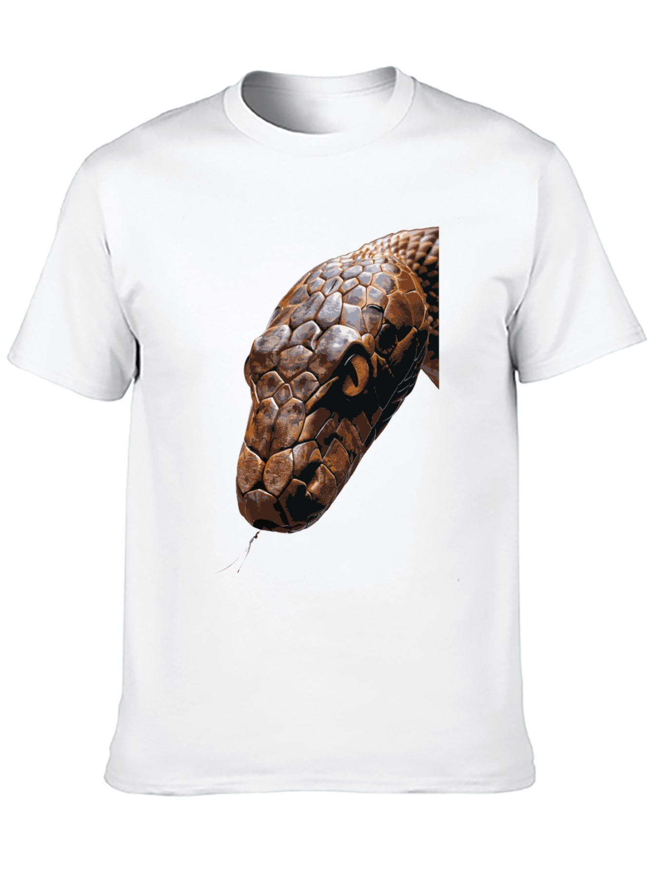 Mens Snake Graphic Print Crew Neck T-Shirt