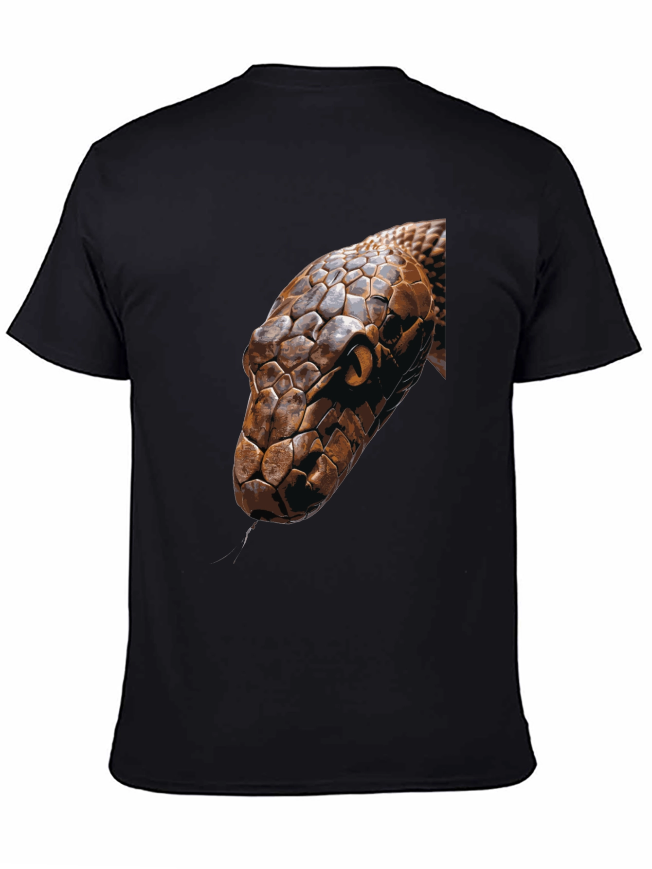 Mens Snake Graphic Print Crew Neck T-Shirt