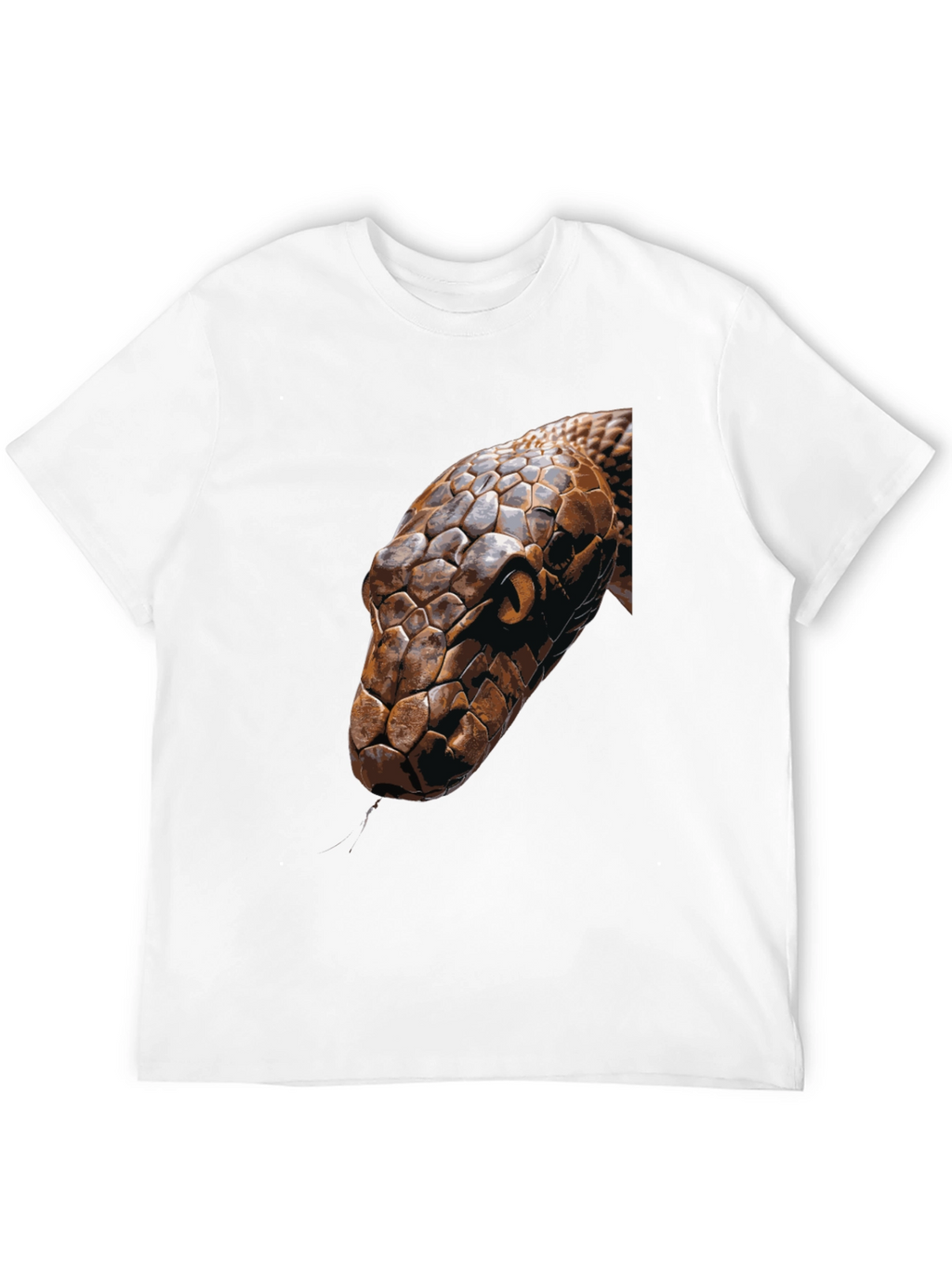 Mens Snake Graphic Print Crew Neck T-Shirt