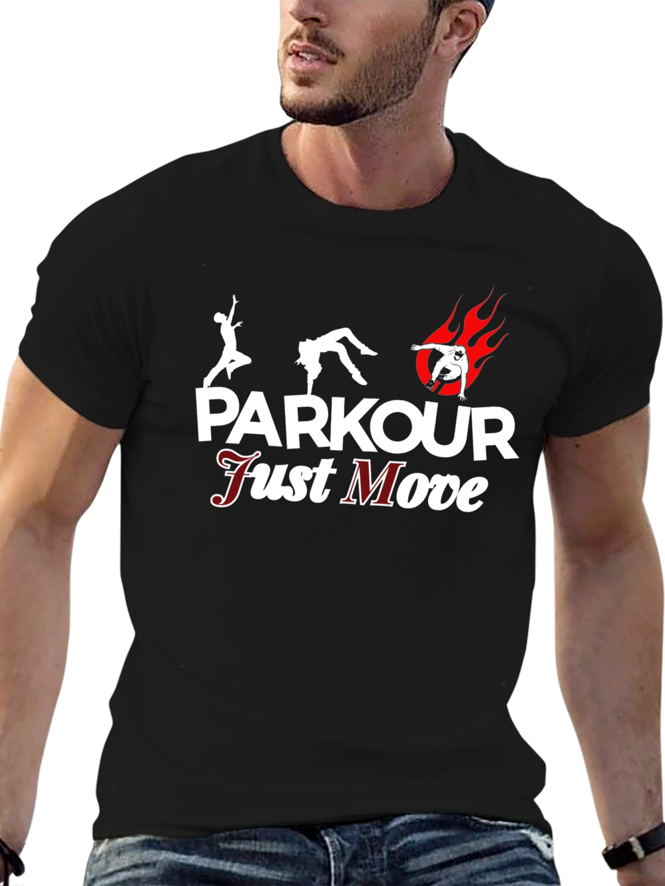 Parkour Just Move Black T-Shirt