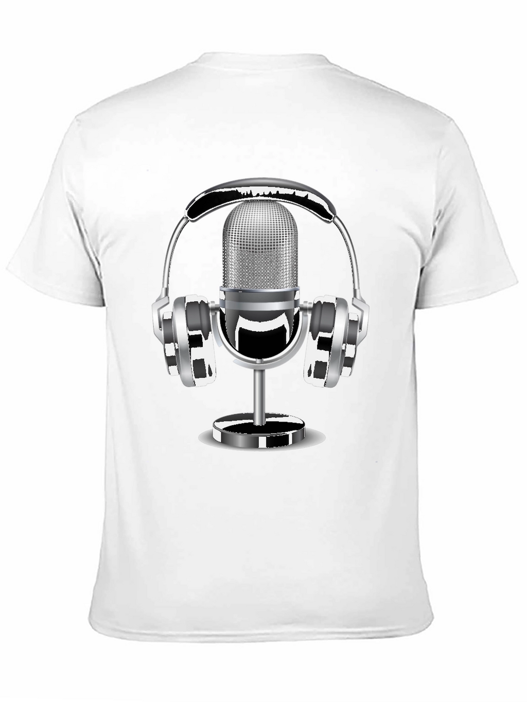 Retro Microphone & Headphones Graphic T-Shirt