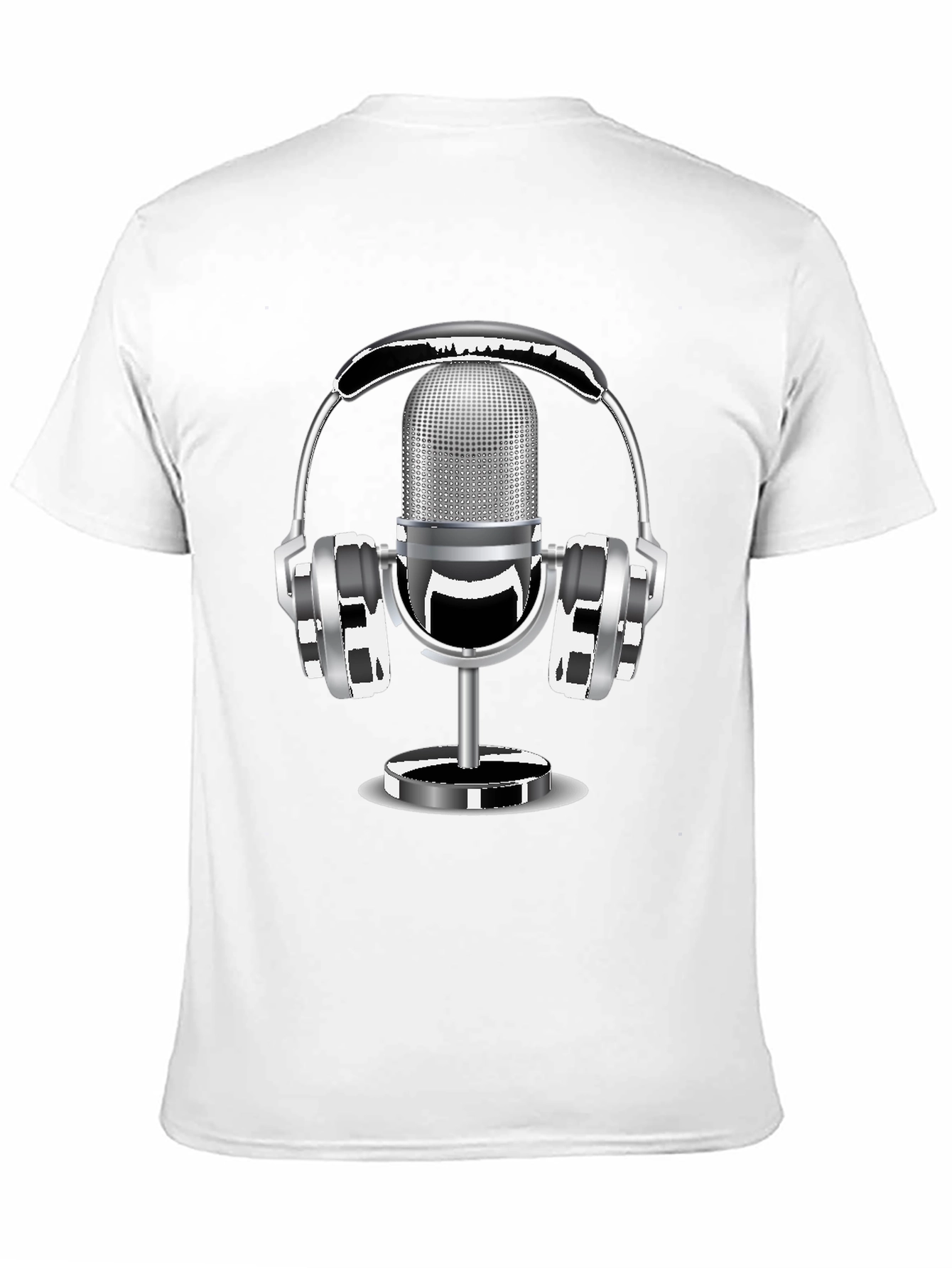 Retro Microphone & Headphones Graphic T-Shirt