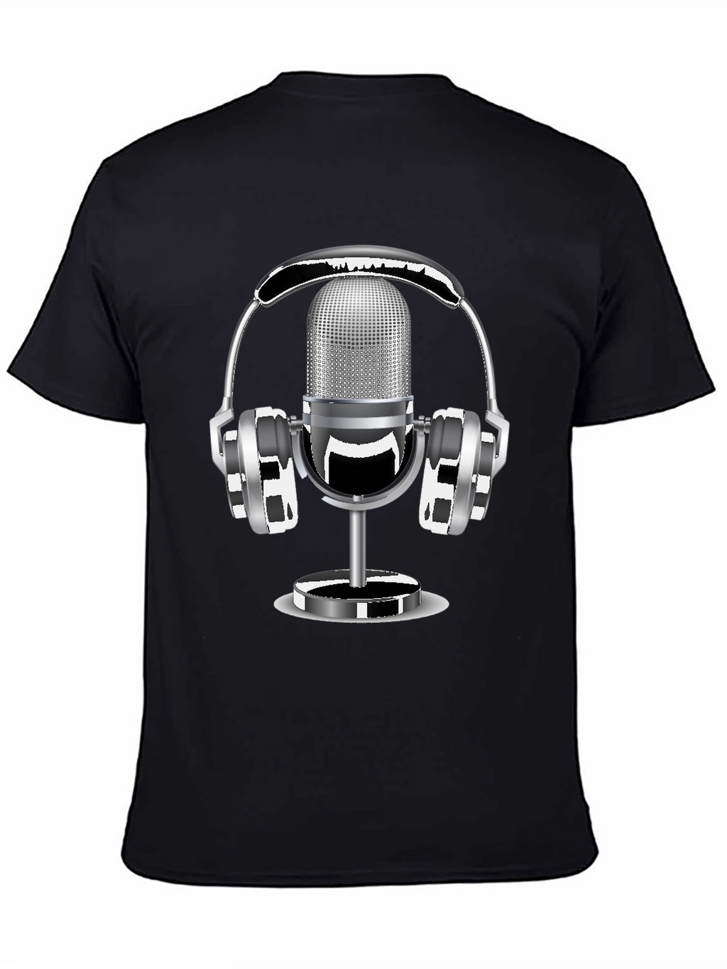 Retro Microphone & Headphones Graphic T-Shirt