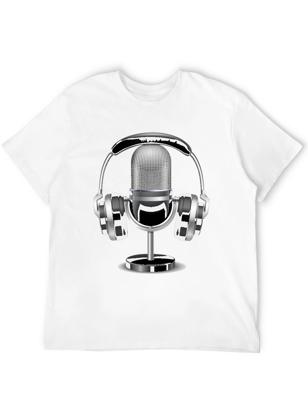 Retro Microphone & Headphones Graphic T-Shirt