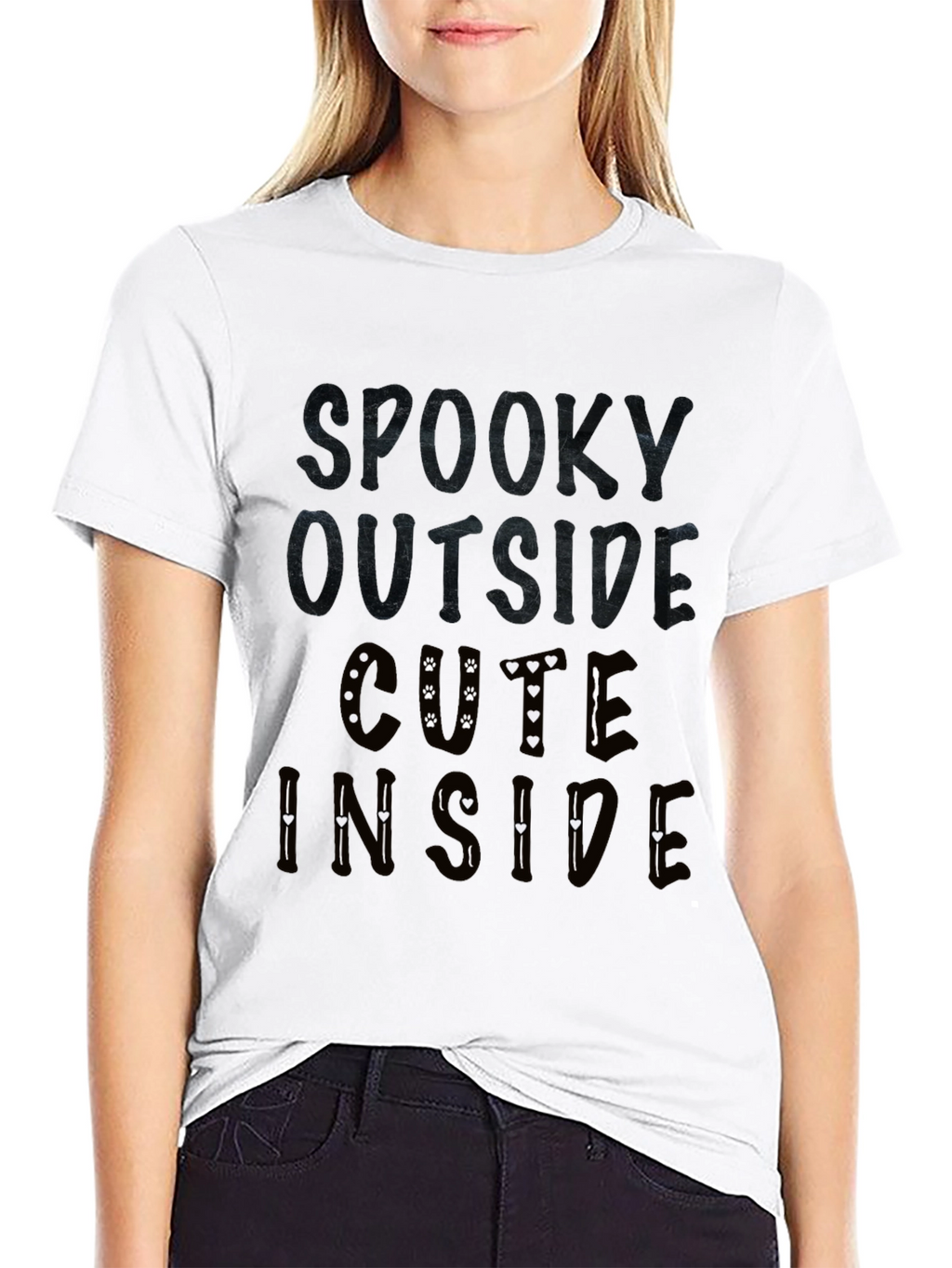 Spooky Outside Cute Inside Graphic T-Shirt