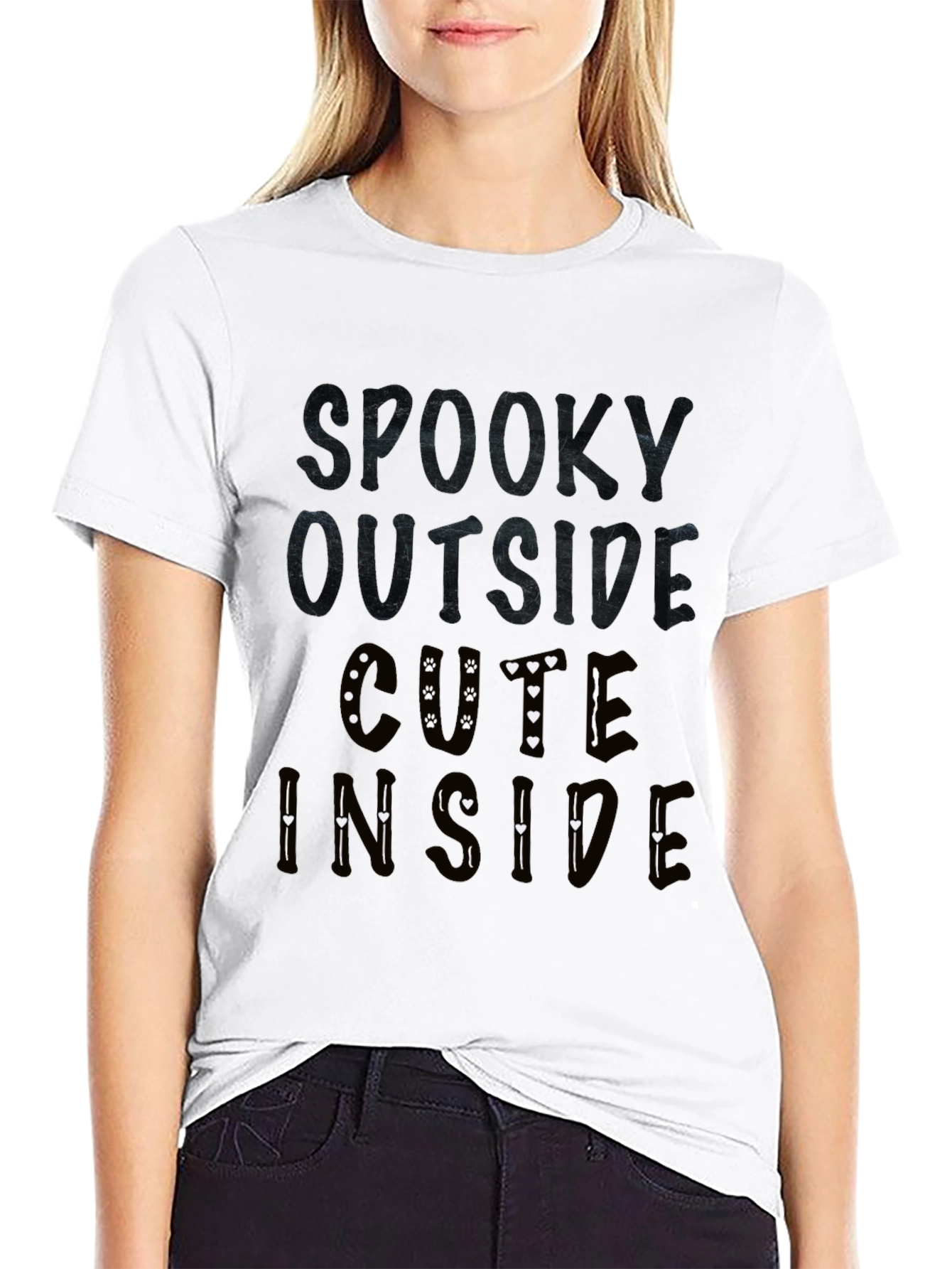 Spooky Outside Cute Inside Graphic T-Shirt