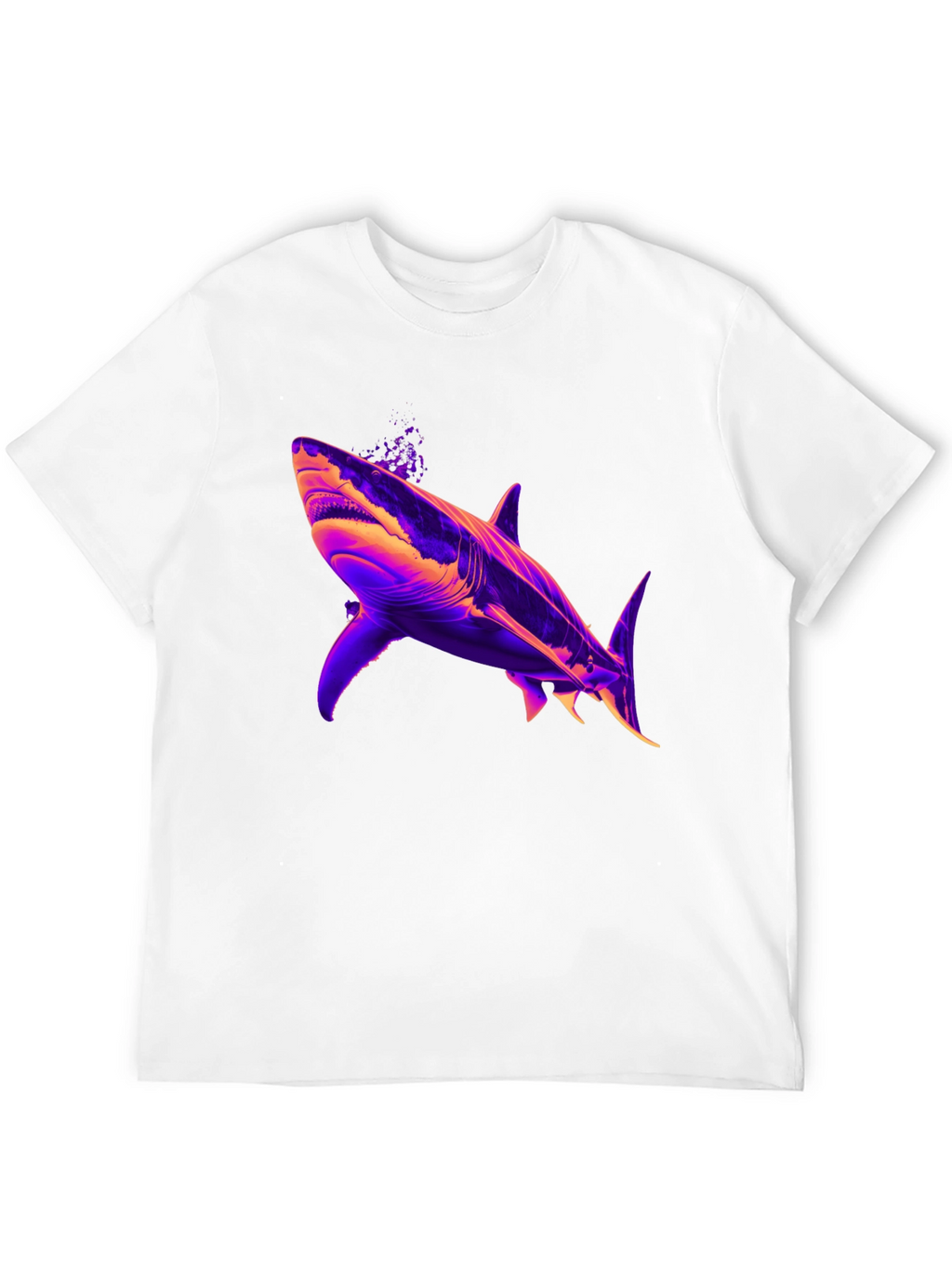 Shark Graphic Print Mens Black T-Shirt
