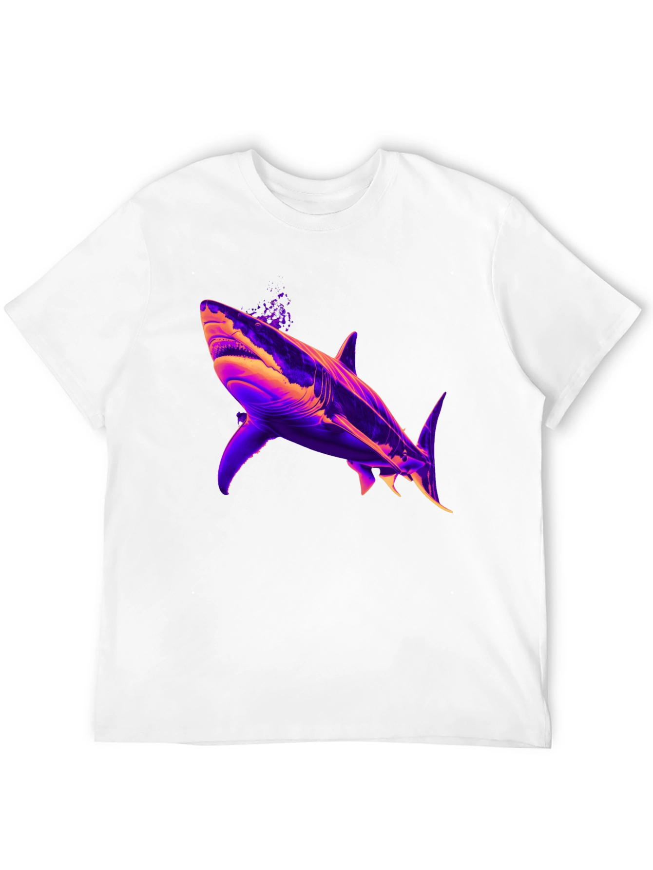 Shark Graphic Print Mens Black T-Shirt