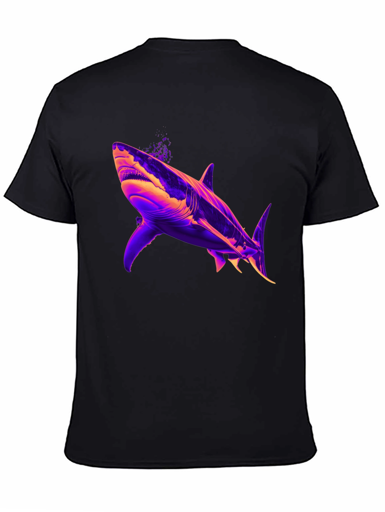 Shark Graphic Print Mens Black T-Shirt