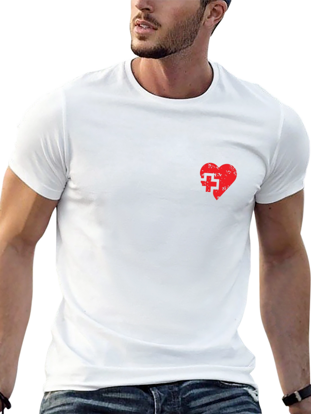 Heart with Cross Black T-Shirt