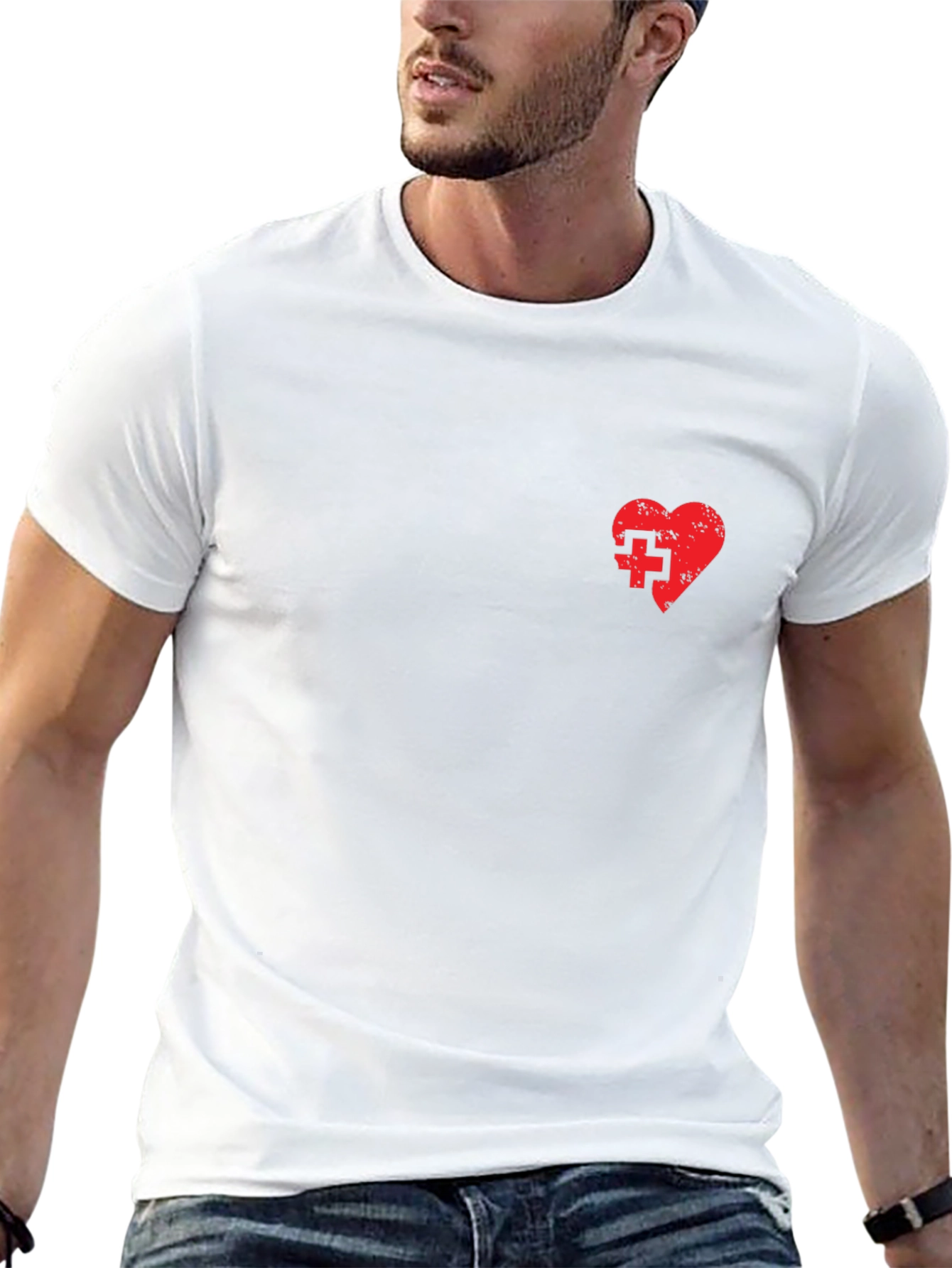 Heart with Cross Black T-Shirt