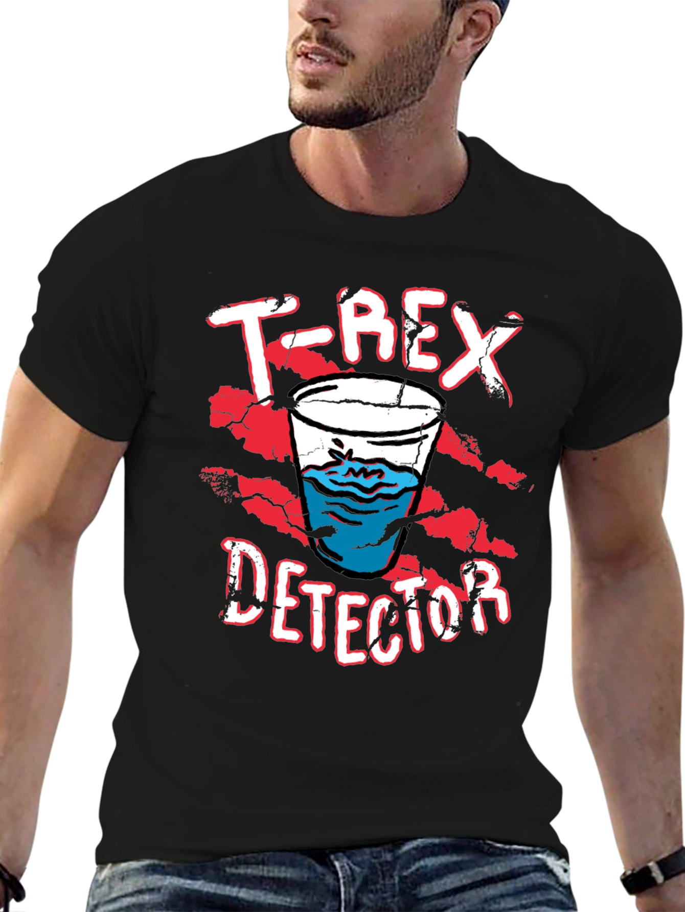 T-Rex Detector Funny Graphic Novelty T-Shirt