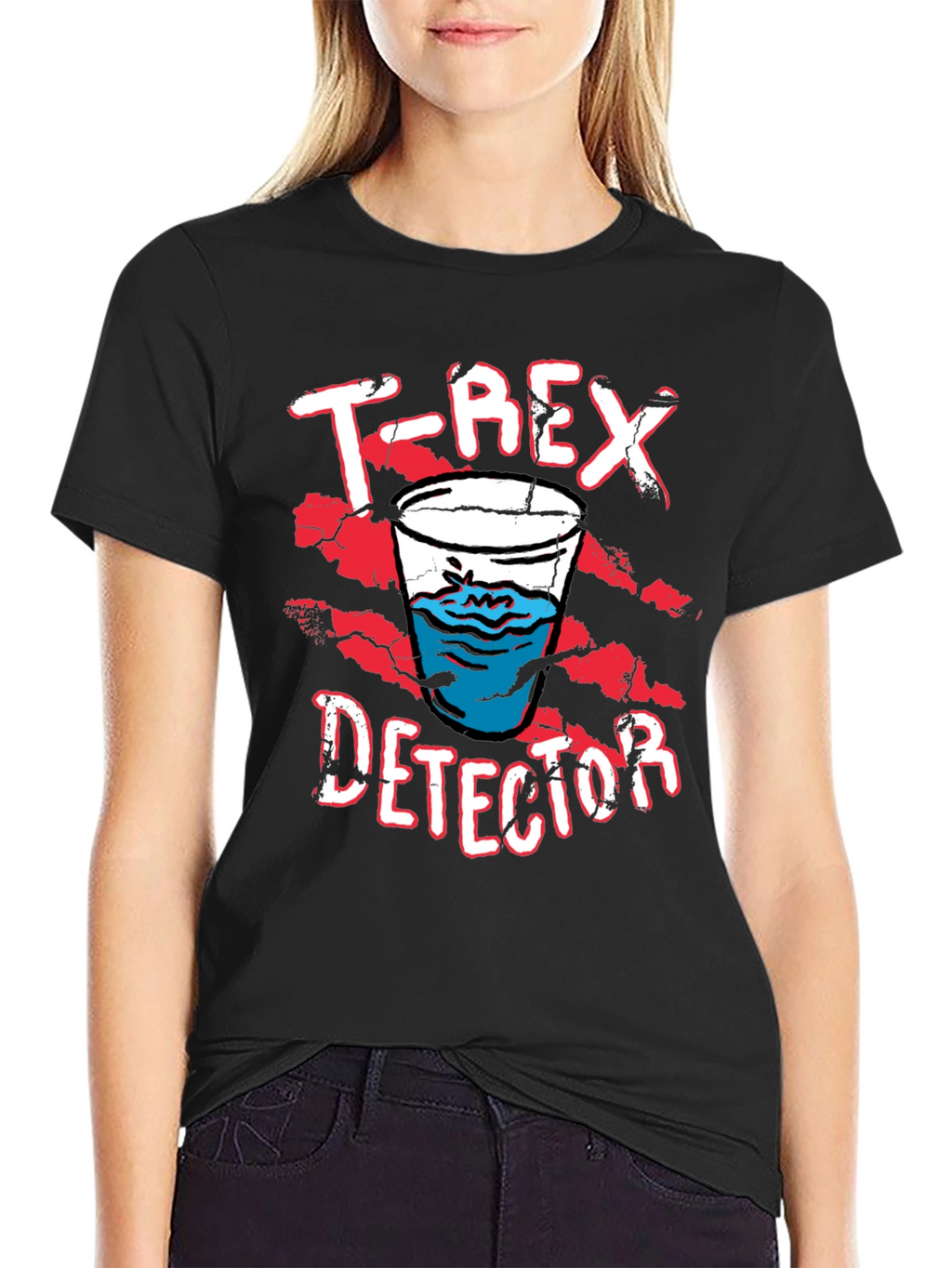 T-Rex Detector Funny Graphic Novelty T-Shirt