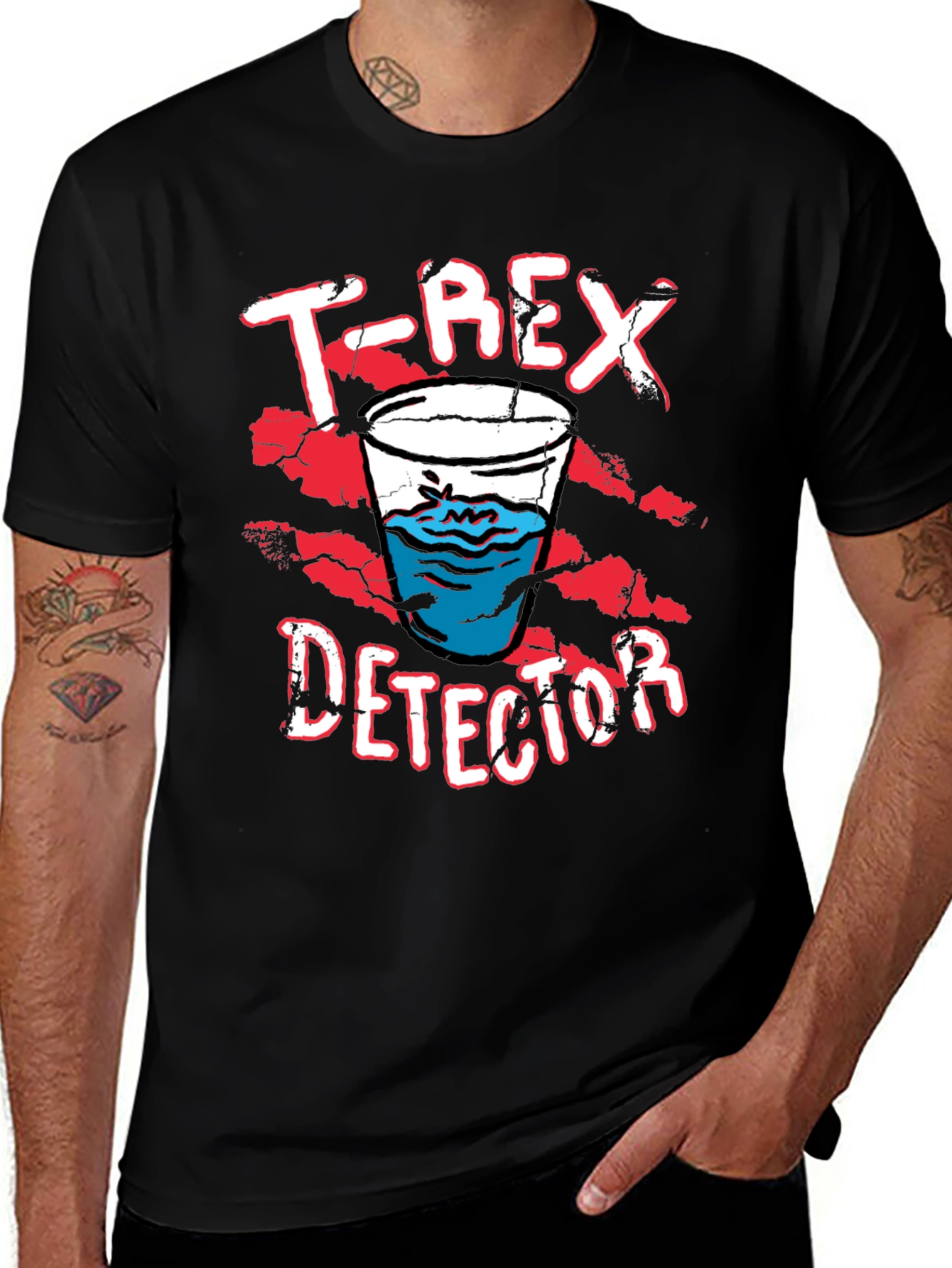T-Rex Detector Funny Graphic Novelty T-Shirt