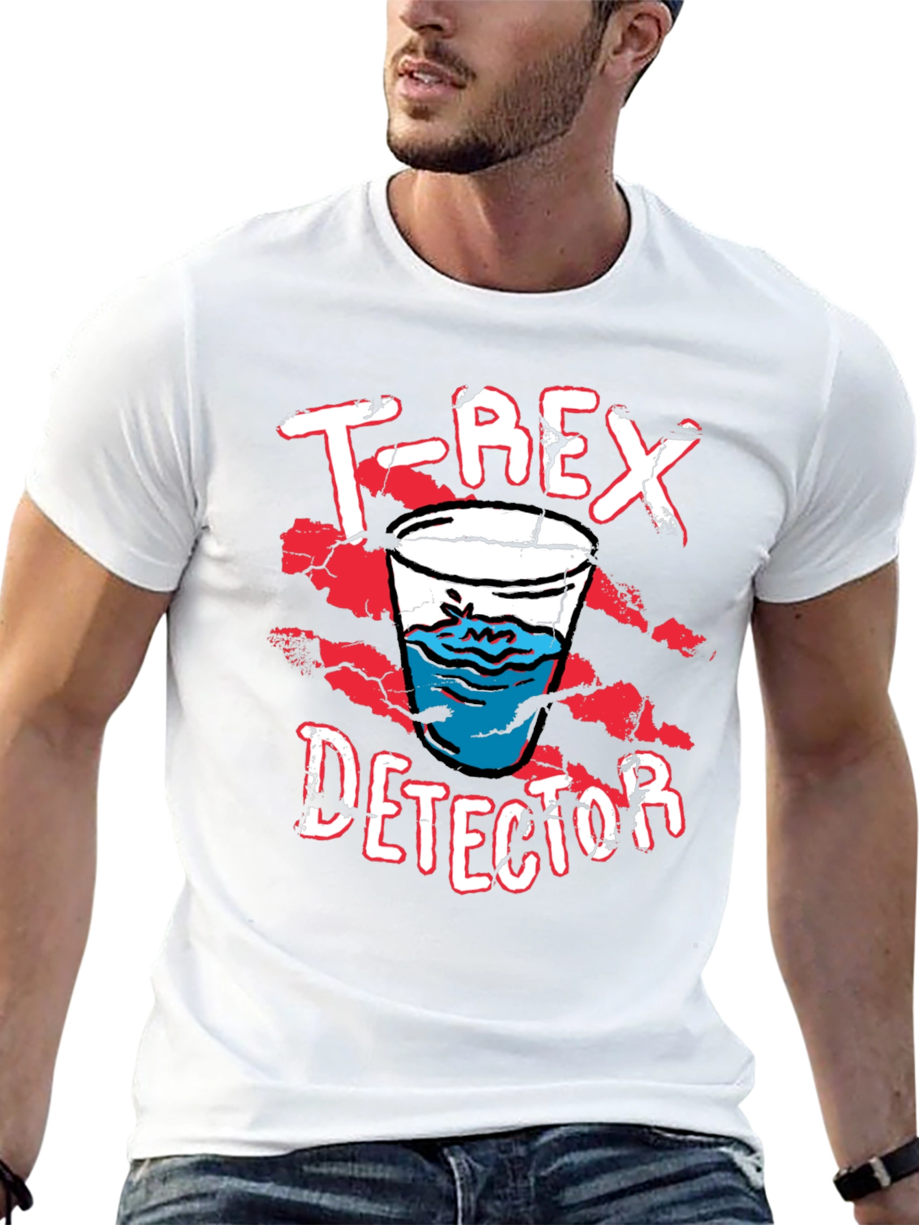 T-Rex Detector Funny Graphic Novelty T-Shirt