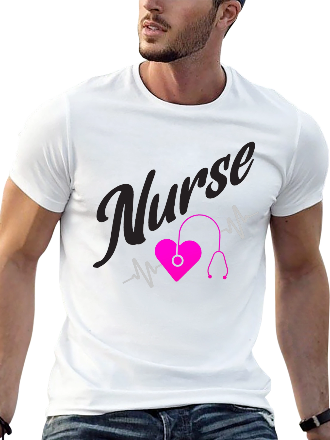 Nurse Heartbeat T-Shirt - Medical Professional Tee