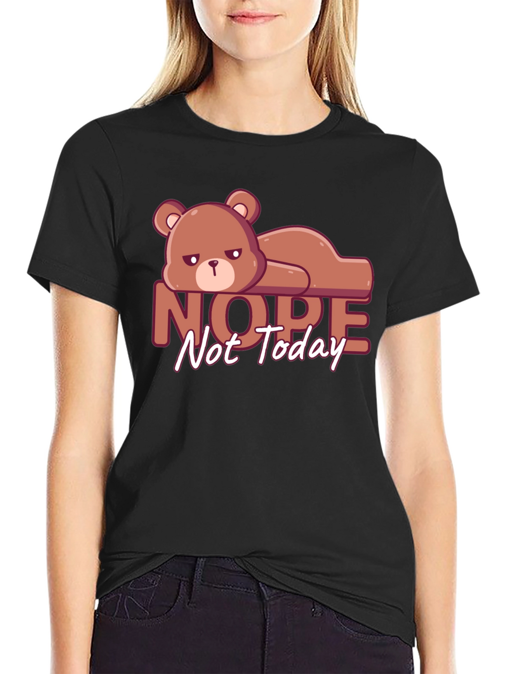 Nope Not Today T-Shirt Lazy Bear Graphic Tee