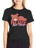 Nope Not Today T-Shirt Lazy Bear Graphic Tee
