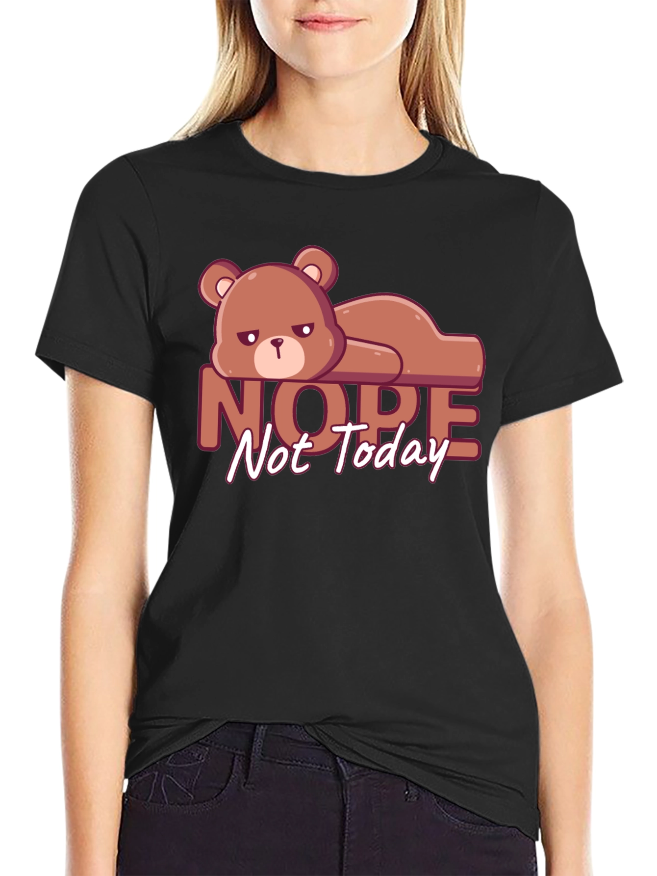 Nope Not Today T-Shirt Lazy Bear Graphic Tee