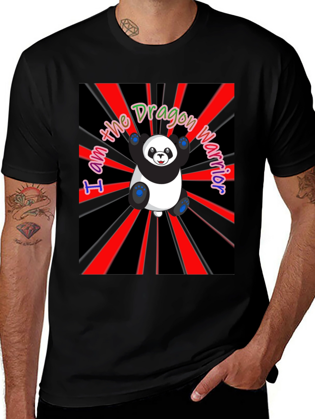 Dragon Warrior Panda T-Shirt - Unique Graphic Tee