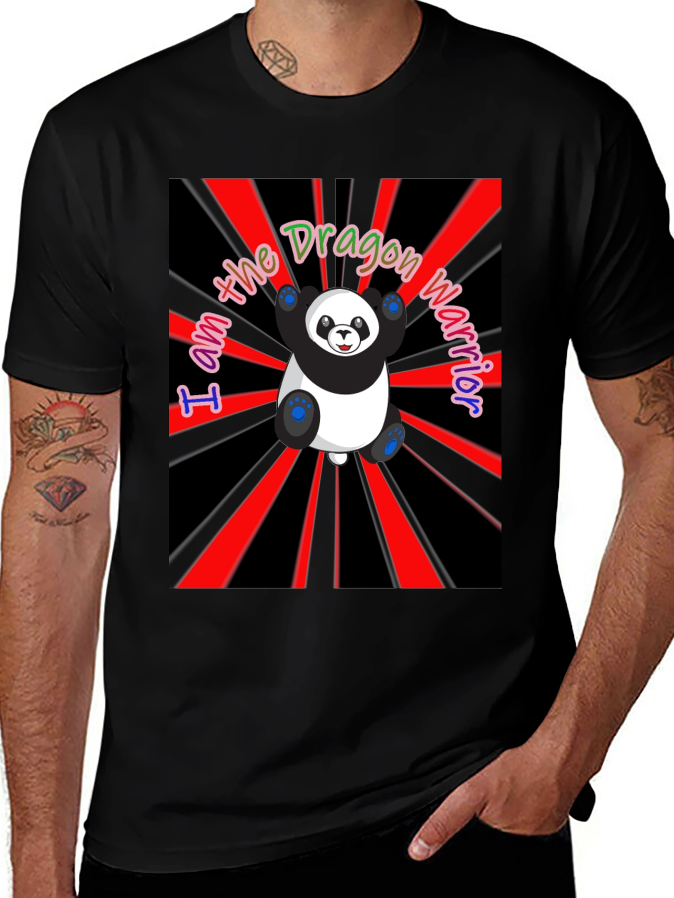 Dragon Warrior Panda T-Shirt - Unique Graphic Tee