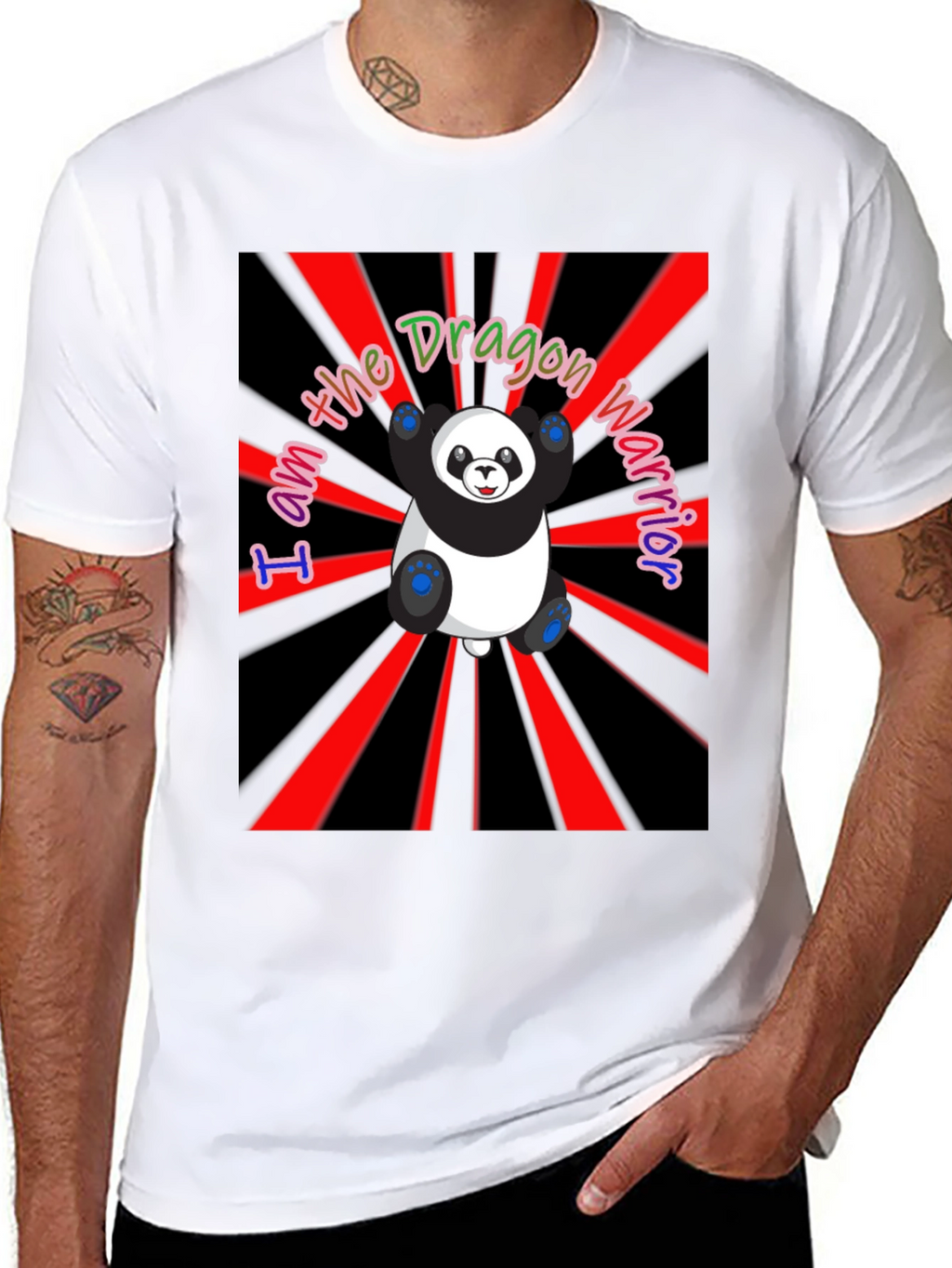 Dragon Warrior Panda T-Shirt - Unique Graphic Tee