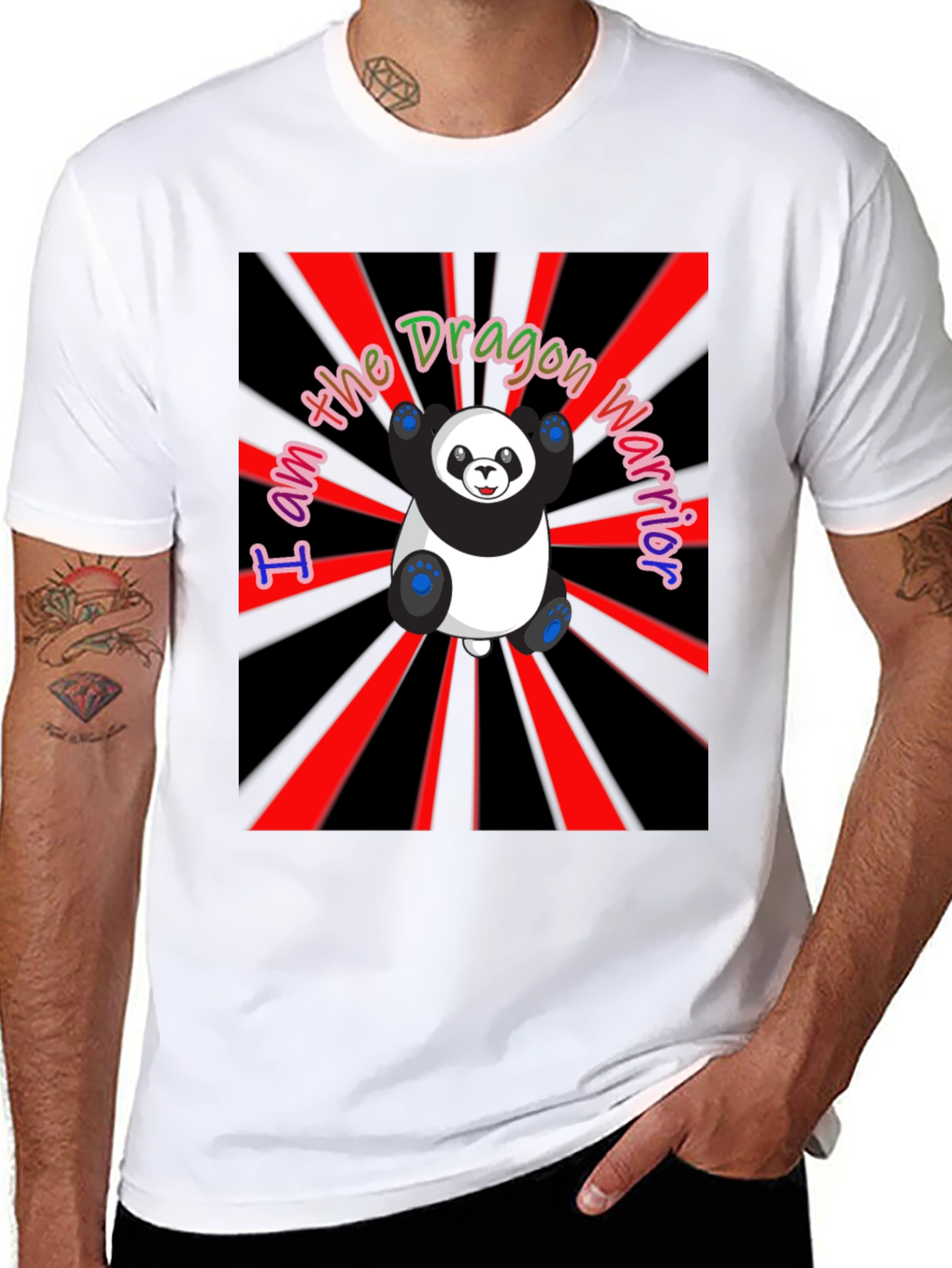 Dragon Warrior Panda T-Shirt - Unique Graphic Tee