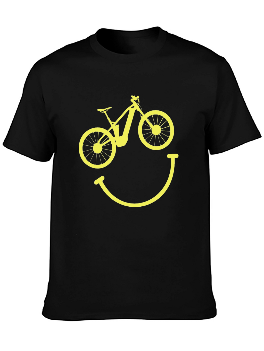 Bike Smile Graphic Tee - Black Cotton T-Shirt