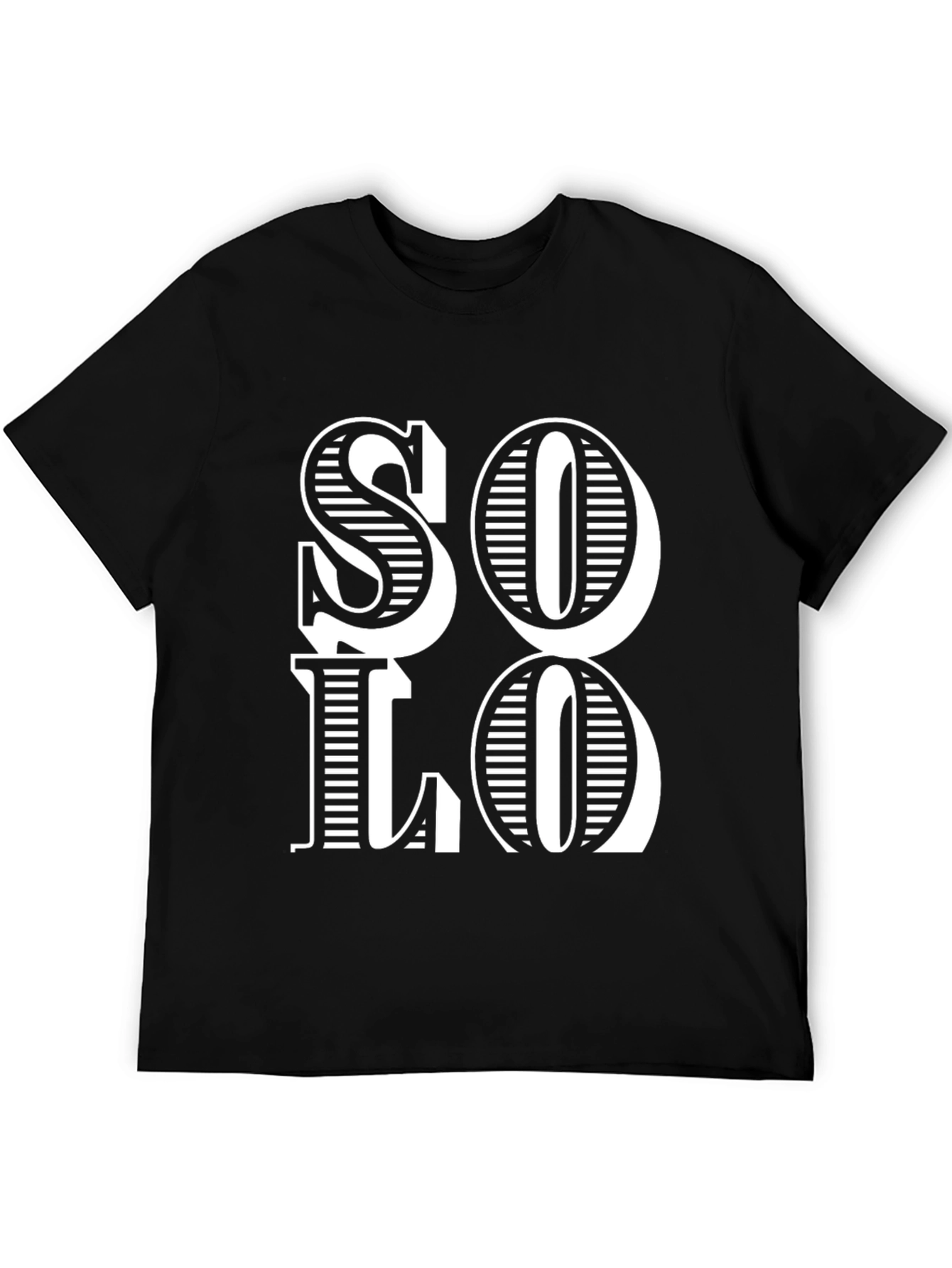 Stylish Black SOLO Graphic Print Tee