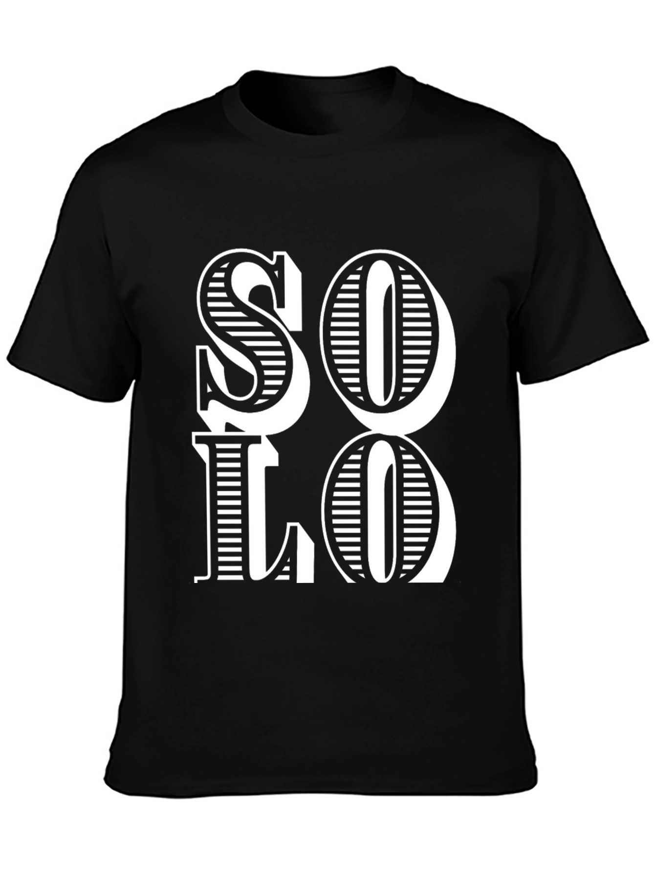 Stylish Black SOLO Graphic Print Tee