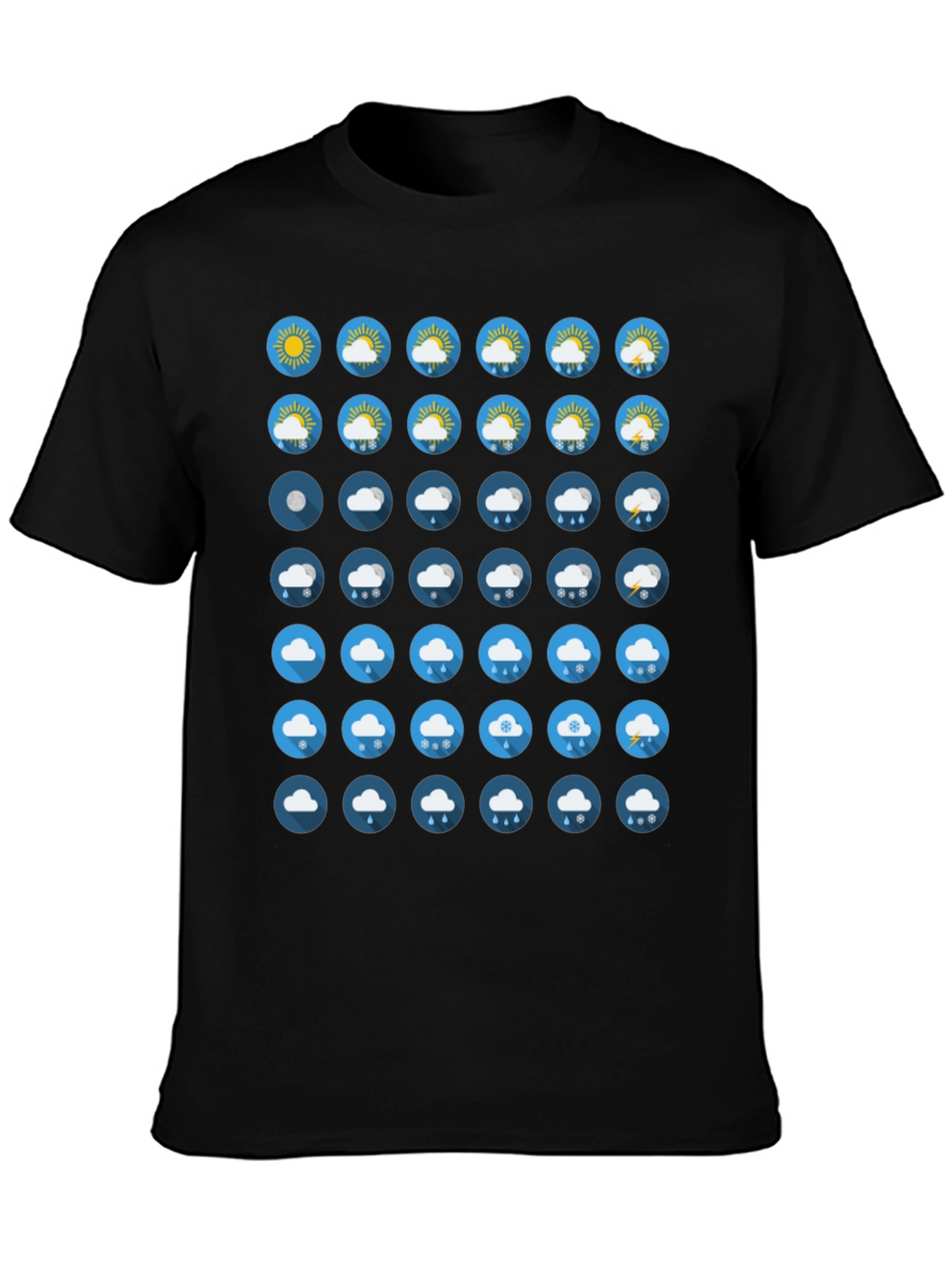 Weather Icon Black T-Shirt