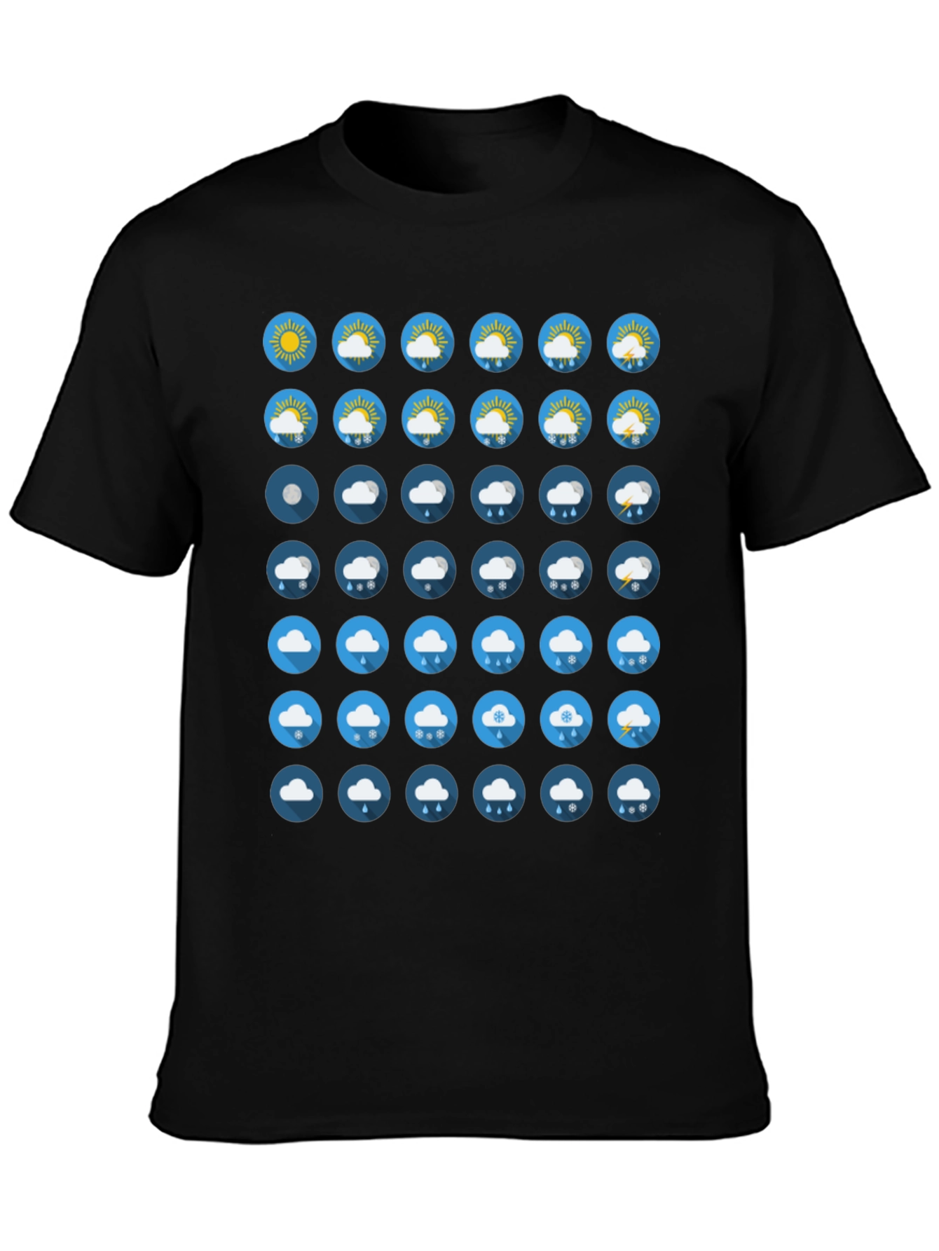 Weather Icon Black T-Shirt