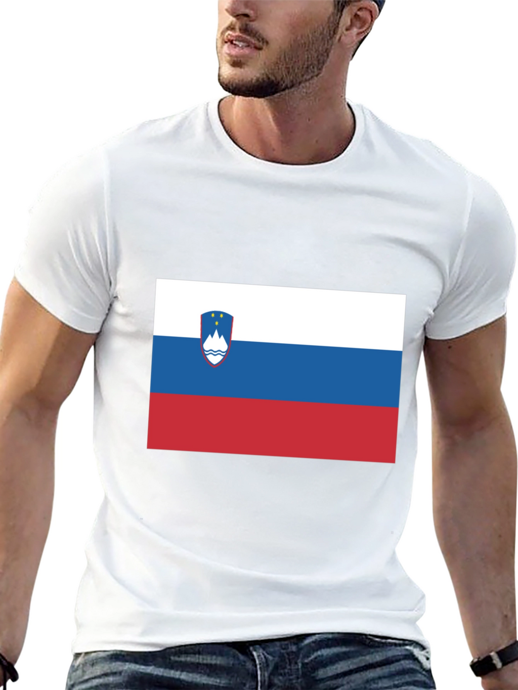 Slovenian Flag T-Shirt - Black Cotton Tee