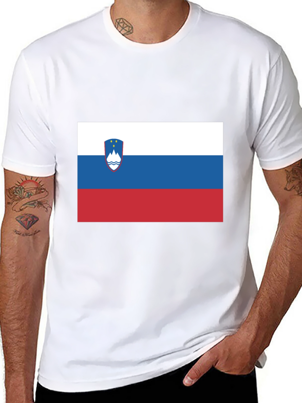 Slovenian Flag T-Shirt - Black Cotton Tee