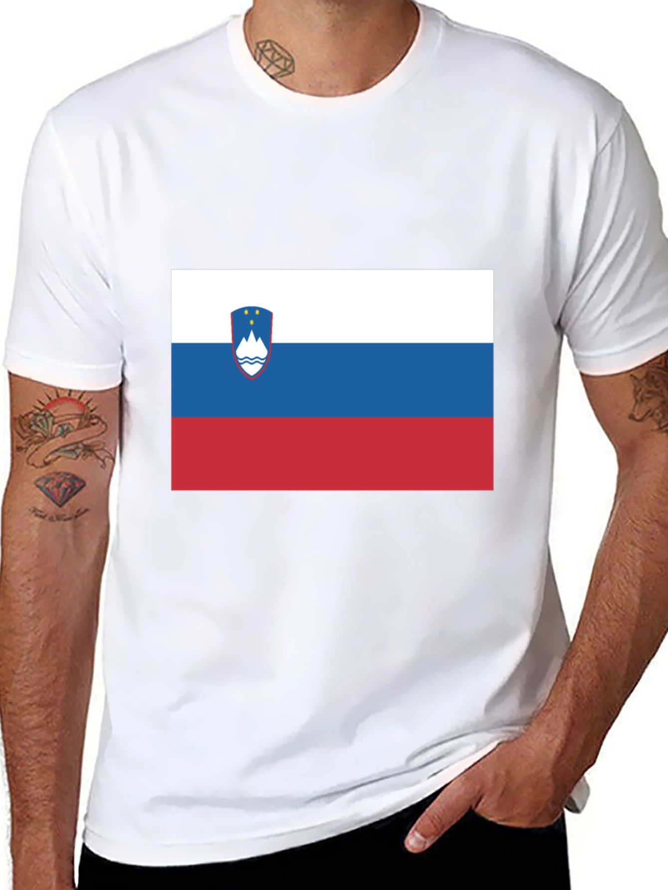 Slovenian Flag T-Shirt - Black Cotton Tee
